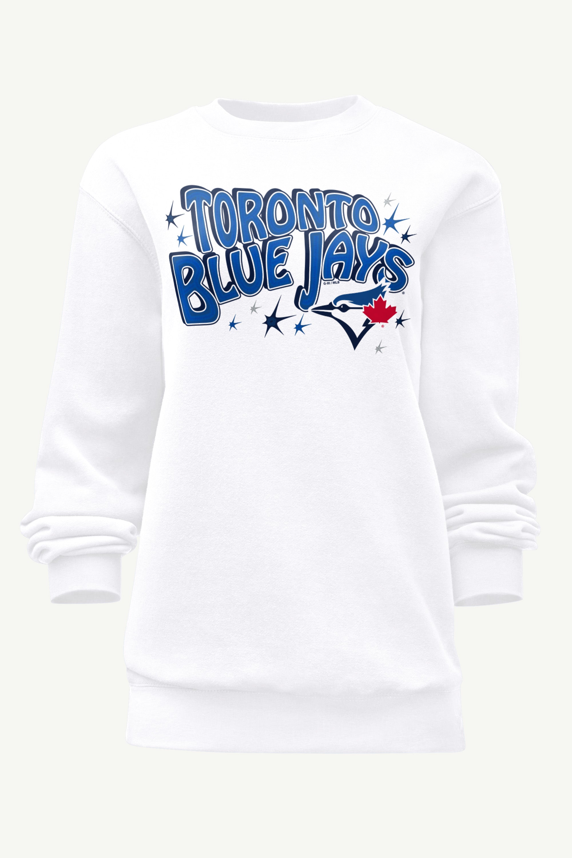 WOMENS TORONTO BLUE JAYS FIREWORKS SWEATSHIRT View 1 | Toronto Blue Jays WOMENS TORONTO BLUE JAYS FIREWORKS SWEATSHIRT View 1 | Toronto Blue Jays