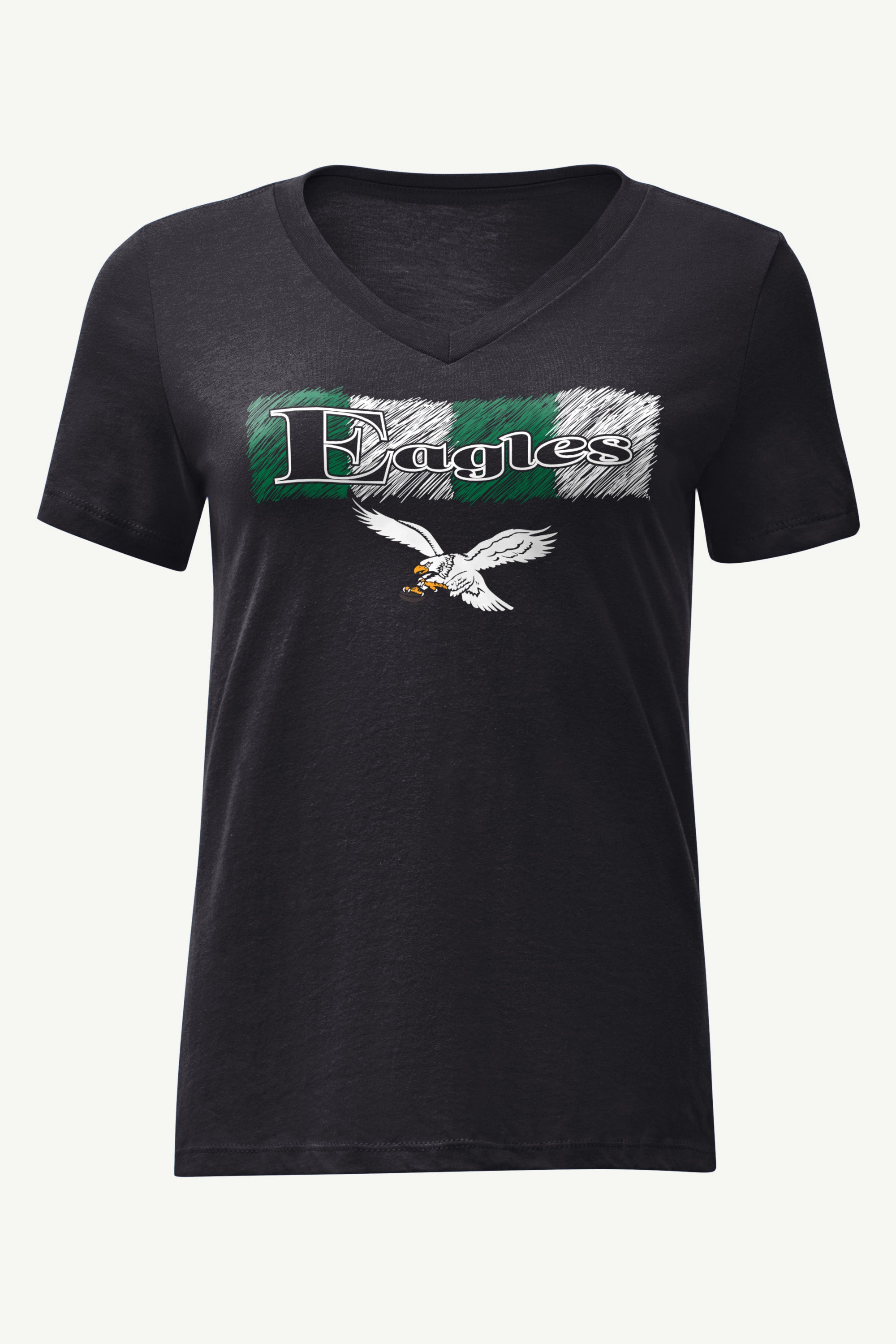 WOMENS PHILADELPHIA EAGLES COLOR SHADDING V-NECK T SHIRT View 1 | Philadelphia Eagles WOMENS PHILADELPHIA EAGLES COLOR SHADDING V-NECK T SHIRT View 1 | Philadelphia Eagles