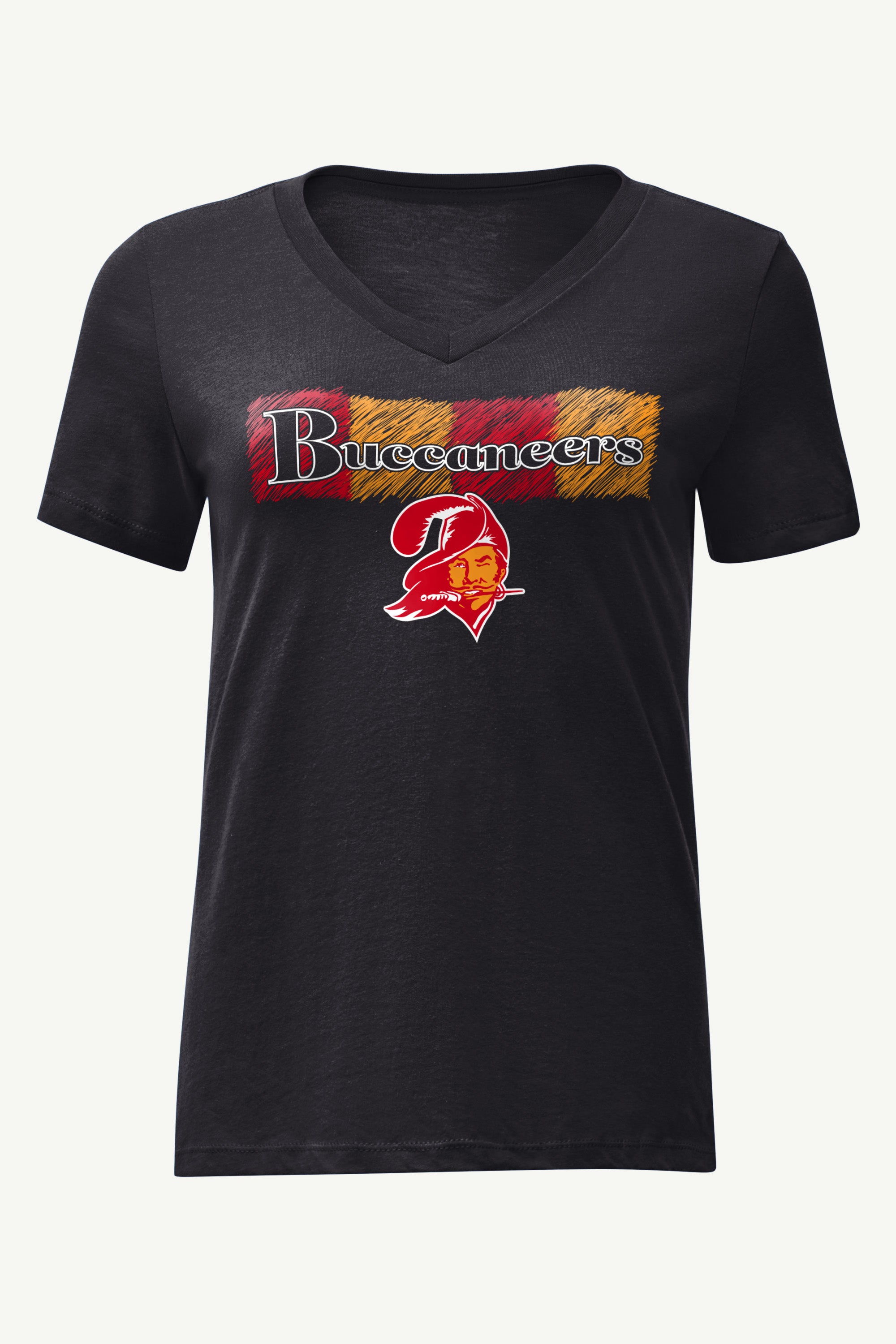 WOMENS TAMPA BAY BUCANEERS COLOR SHADDING V-NECK T SHIRT View 1 | Tampa Bay Buccaneers WOMENS TAMPA BAY BUCANEERS COLOR SHADDING V-NECK T SHIRT View 1 | Tampa Bay Buccaneers