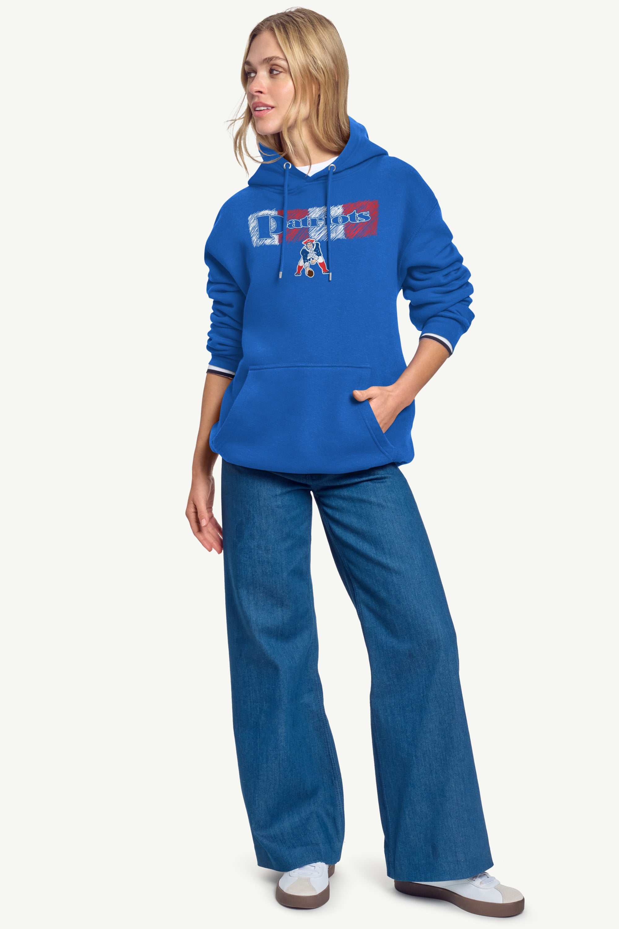 WOMENS NEW ENGLAND PATRIOTS COLOR SHADDING HOODIE View 2 | New England Patriots WOMENS NEW ENGLAND PATRIOTS COLOR SHADDING HOODIE View 2 | New England Patriots