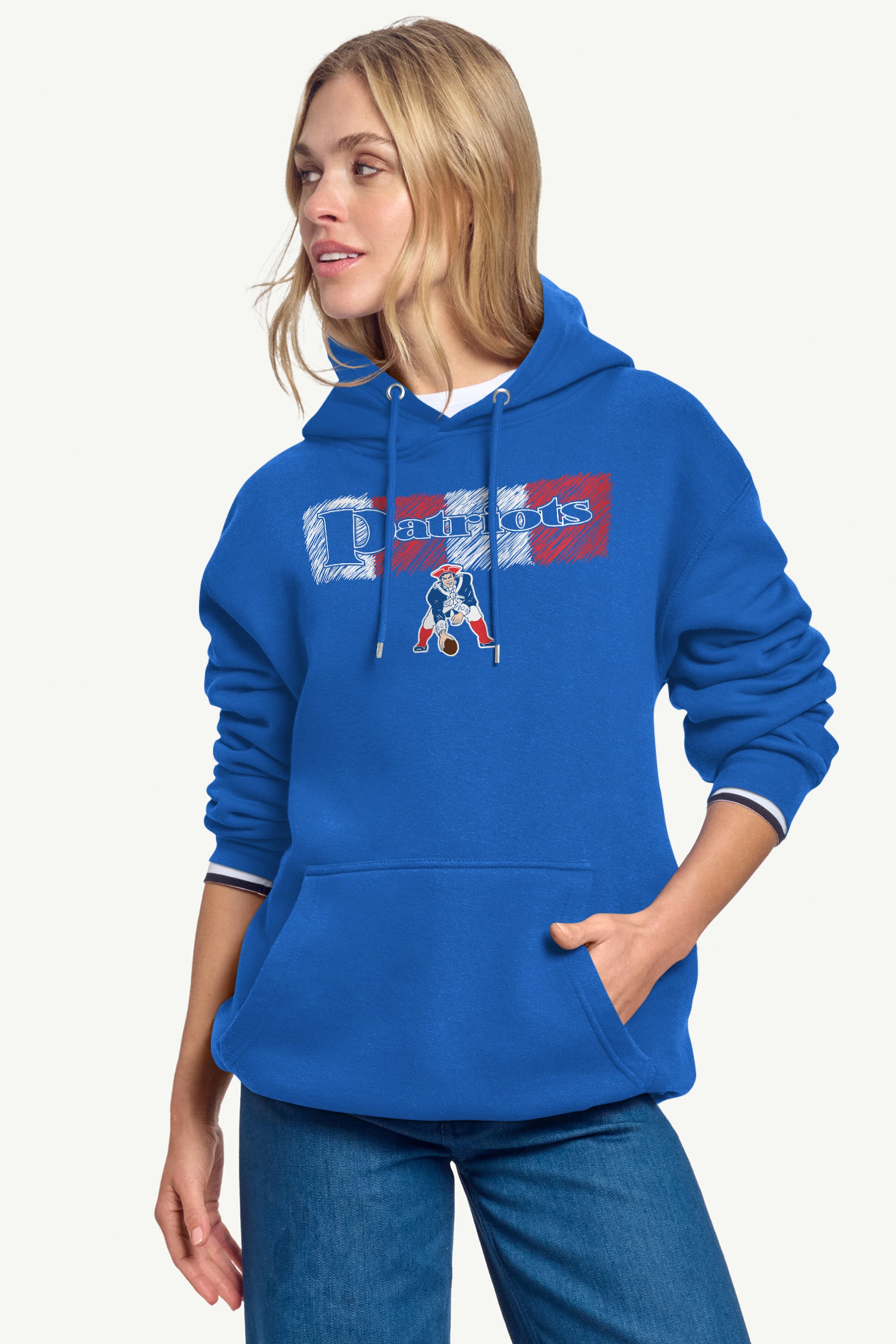 WOMENS NEW ENGLAND PATRIOTS COLOR SHADDING HOODIE View 3 | New England Patriots WOMENS NEW ENGLAND PATRIOTS COLOR SHADDING HOODIE View 3 | New England Patriots