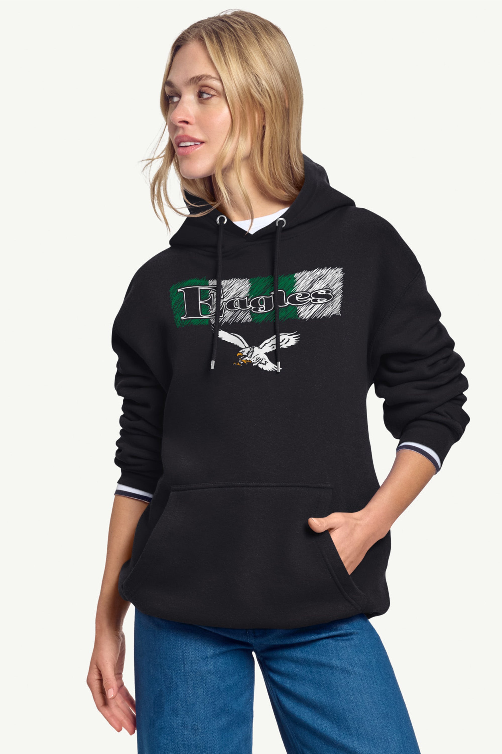 WOMENS PHILADELPHIA EAGLES COLOR SHADDING HOODIE View 3 | Philadelphia Eagles WOMENS PHILADELPHIA EAGLES COLOR SHADDING HOODIE View 3 | Philadelphia Eagles