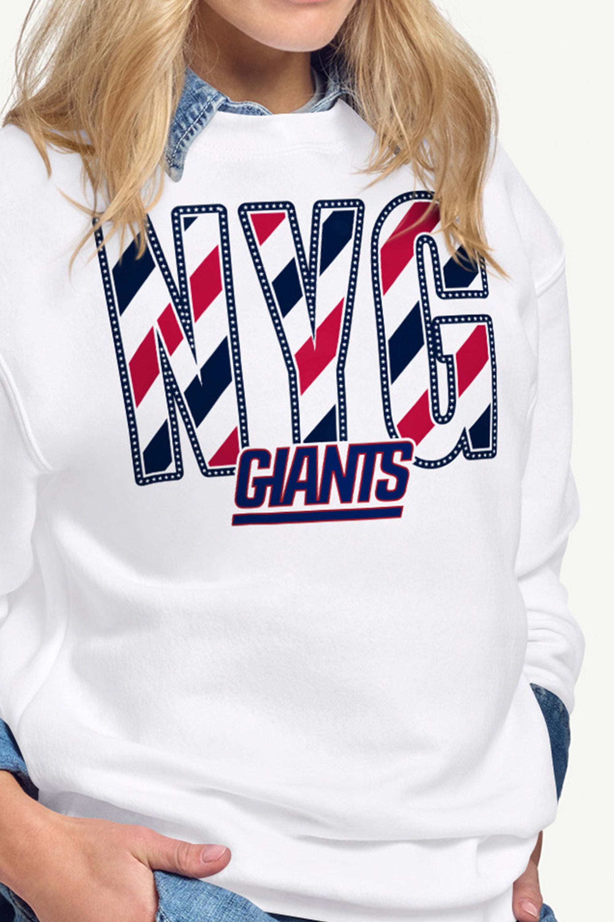 WOMENS NEW YORK GIANTS STARS AND STRIPES SWEATSHIRT View 2 WOMENS NEW YORK GIANTS STARS AND STRIPES SWEATSHIRT View 2