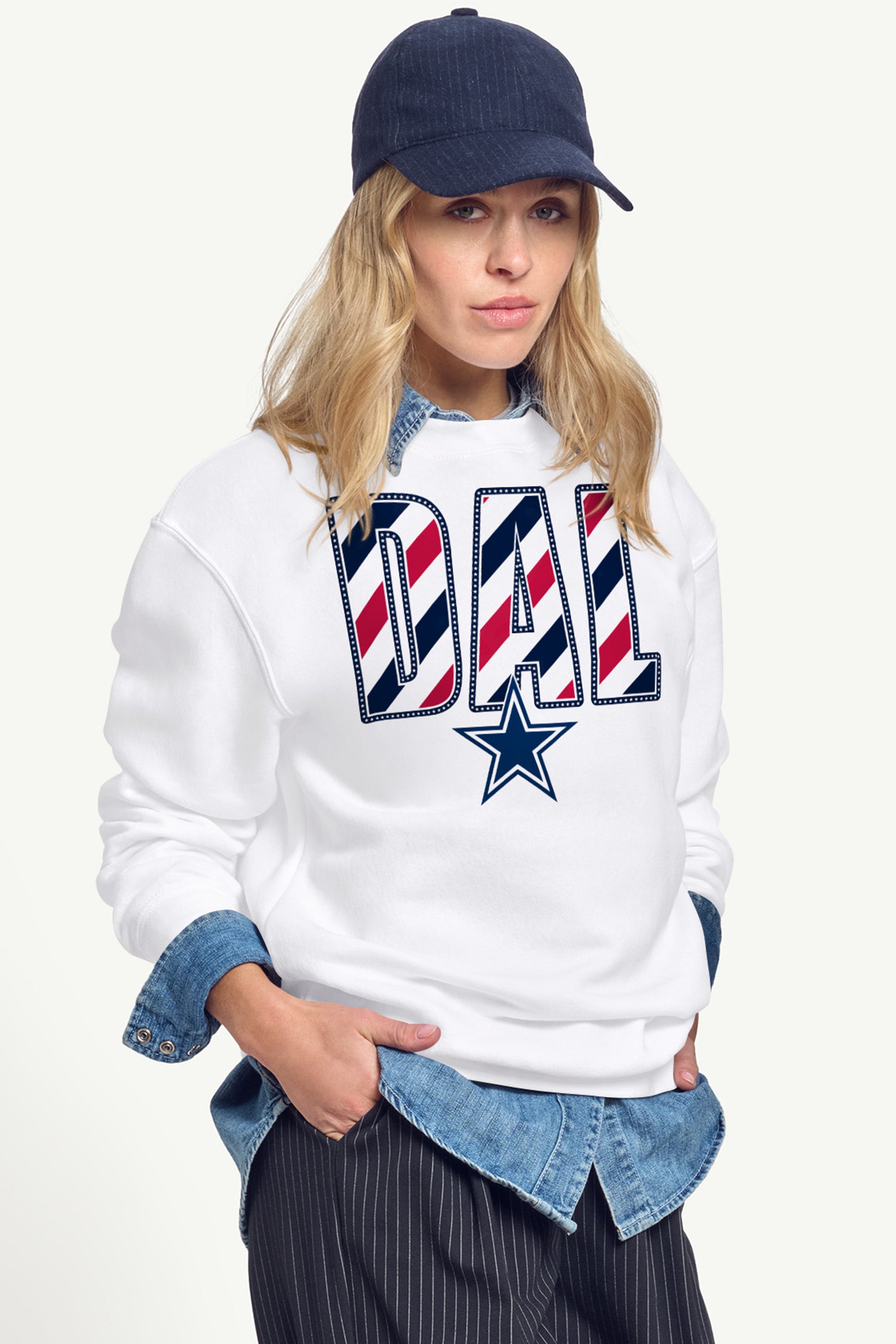 WOMENS DALLAS COWBOYS STARS AND STRIPES SWEATSHIRT View 4 WOMENS DALLAS COWBOYS STARS AND STRIPES SWEATSHIRT View 4
