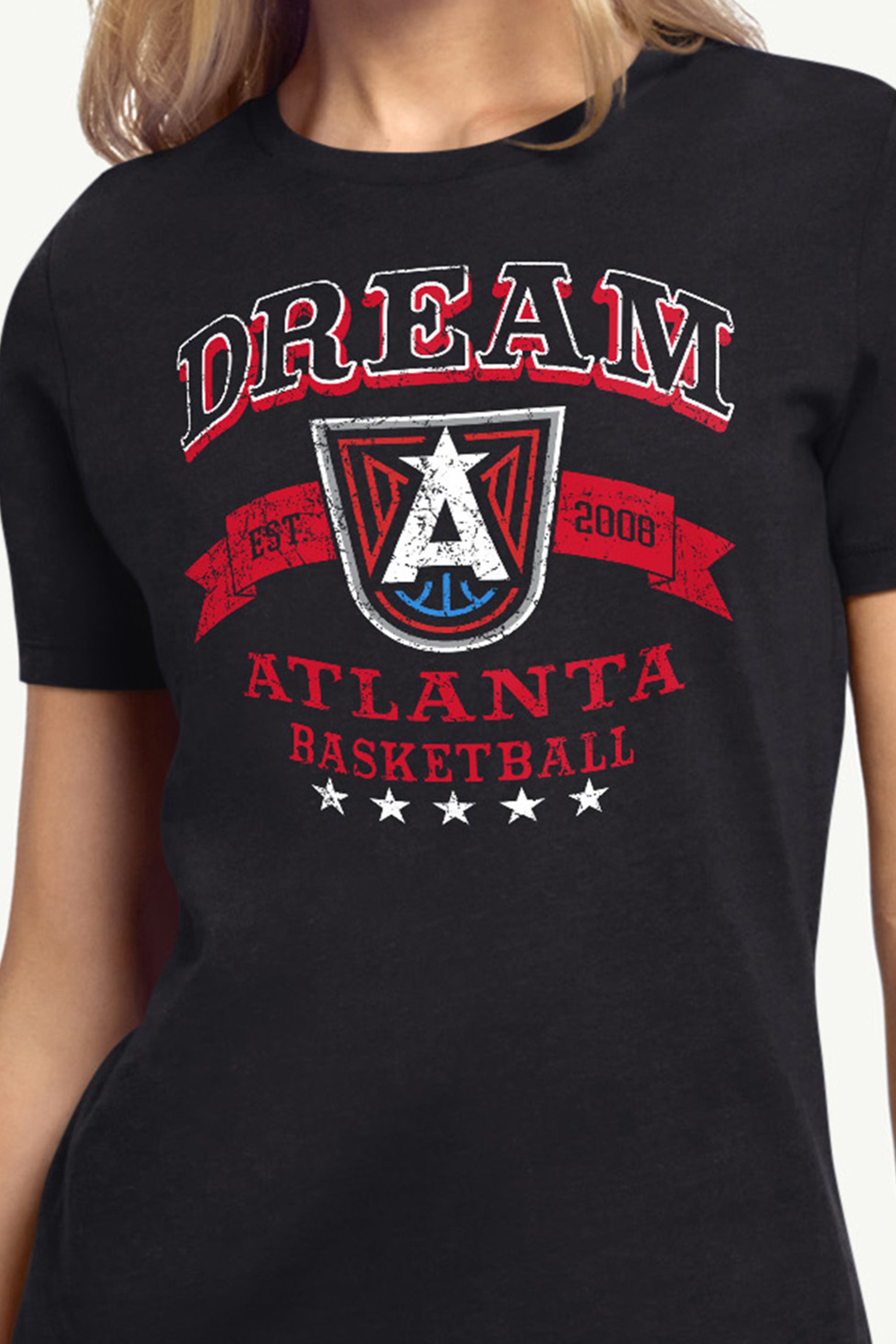 WOMENS WNBA ATLANTA DREAM BLEACHERS & BANNER T SHIRT View 2 | Atlanta Dream WOMENS WNBA ATLANTA DREAM BLEACHERS & BANNER T SHIRT View 2 | Atlanta Dream