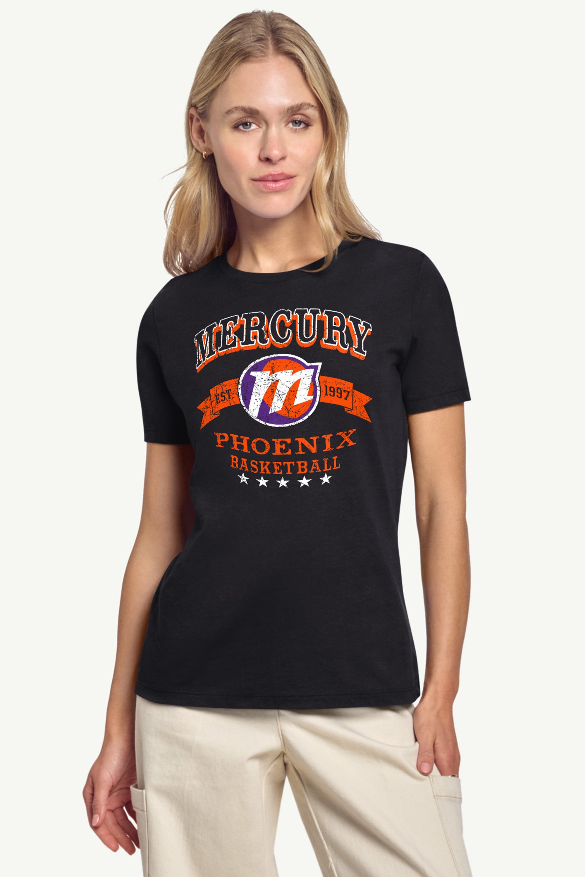 WOMENS WNBA PHOENIX MERCURY BLEACHERS & BANNER T SHIRT View 4 | Phoenix Mercury WOMENS WNBA PHOENIX MERCURY BLEACHERS & BANNER T SHIRT View 4 | Phoenix Mercury