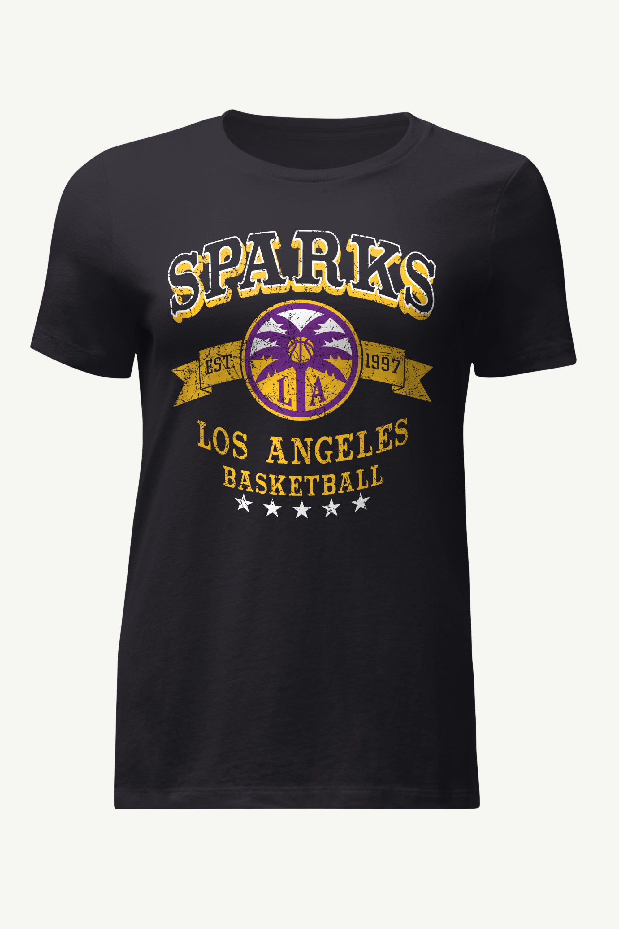 WOMENS WNBA LOS ANGELES SPARKS BLEACHERS & BANNER T SHIRT View 1 | Los Angeles Sparks WOMENS WNBA LOS ANGELES SPARKS BLEACHERS & BANNER T SHIRT View 1 | Los Angeles Sparks