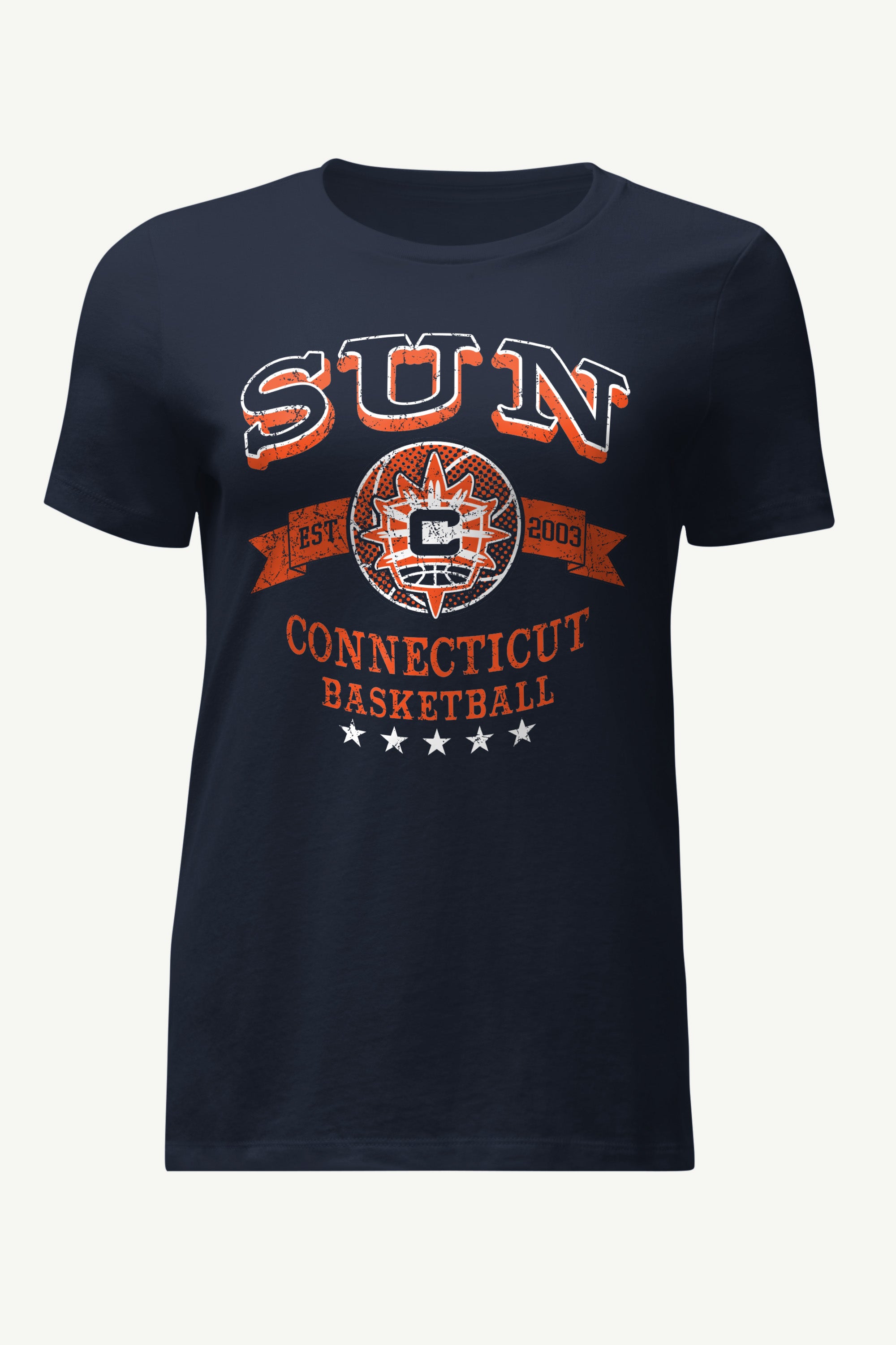 WOMENS WNBA CONNECTICUT SUN BLEACHERS & BANNER T SHIRT View 1 | Connecticut Sun WOMENS WNBA CONNECTICUT SUN BLEACHERS & BANNER T SHIRT View 1 | Connecticut Sun