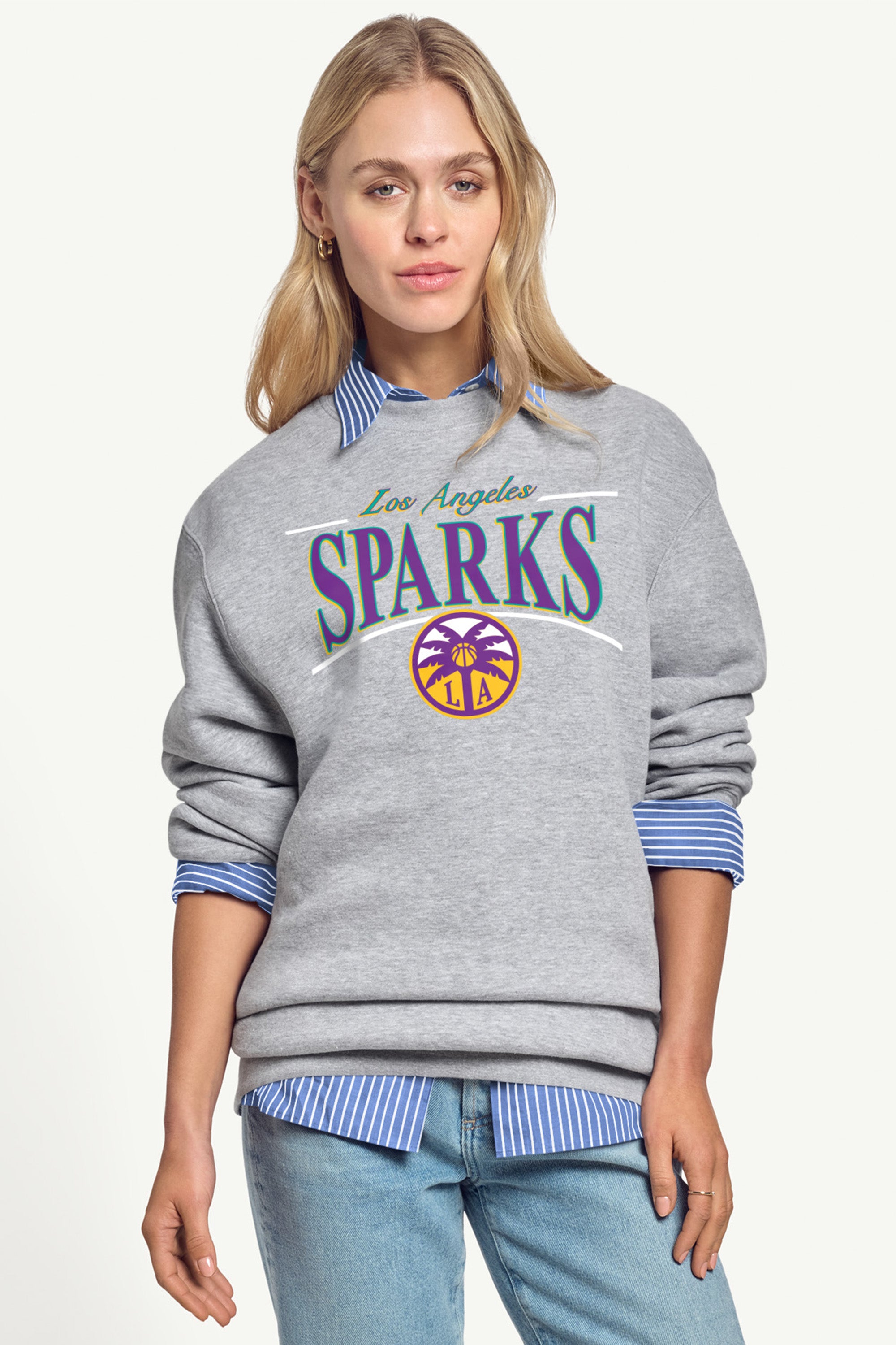 WOMENS WNBA LOS ANGELES SPARKS ARCH SWEATSHIRT View 4 | Los Angeles Sparks WOMENS WNBA LOS ANGELES SPARKS ARCH SWEATSHIRT View 4 | Los Angeles Sparks