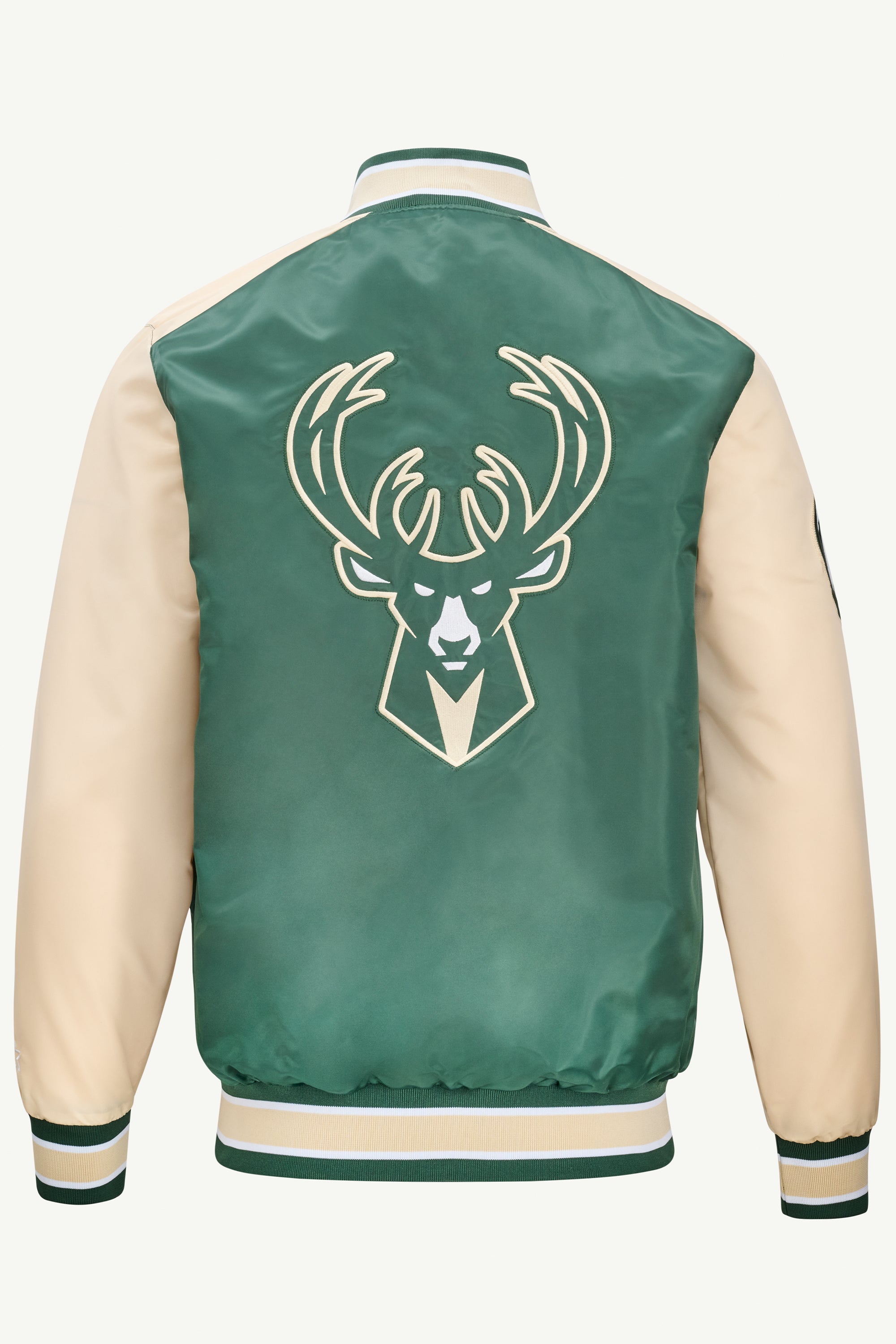 MENS MILWAUKEE BUCKS SATIN VARSITY JACKET View 2 | Milwaukee Bucks