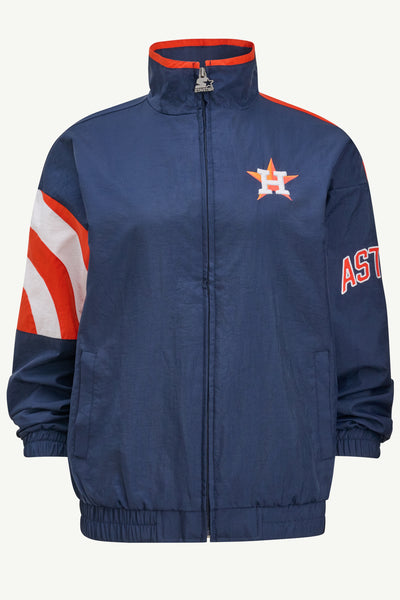 Astros 刺繍入りボタンアップジャケット Womens Houston Astros Zip Jacket | MLB | Starter