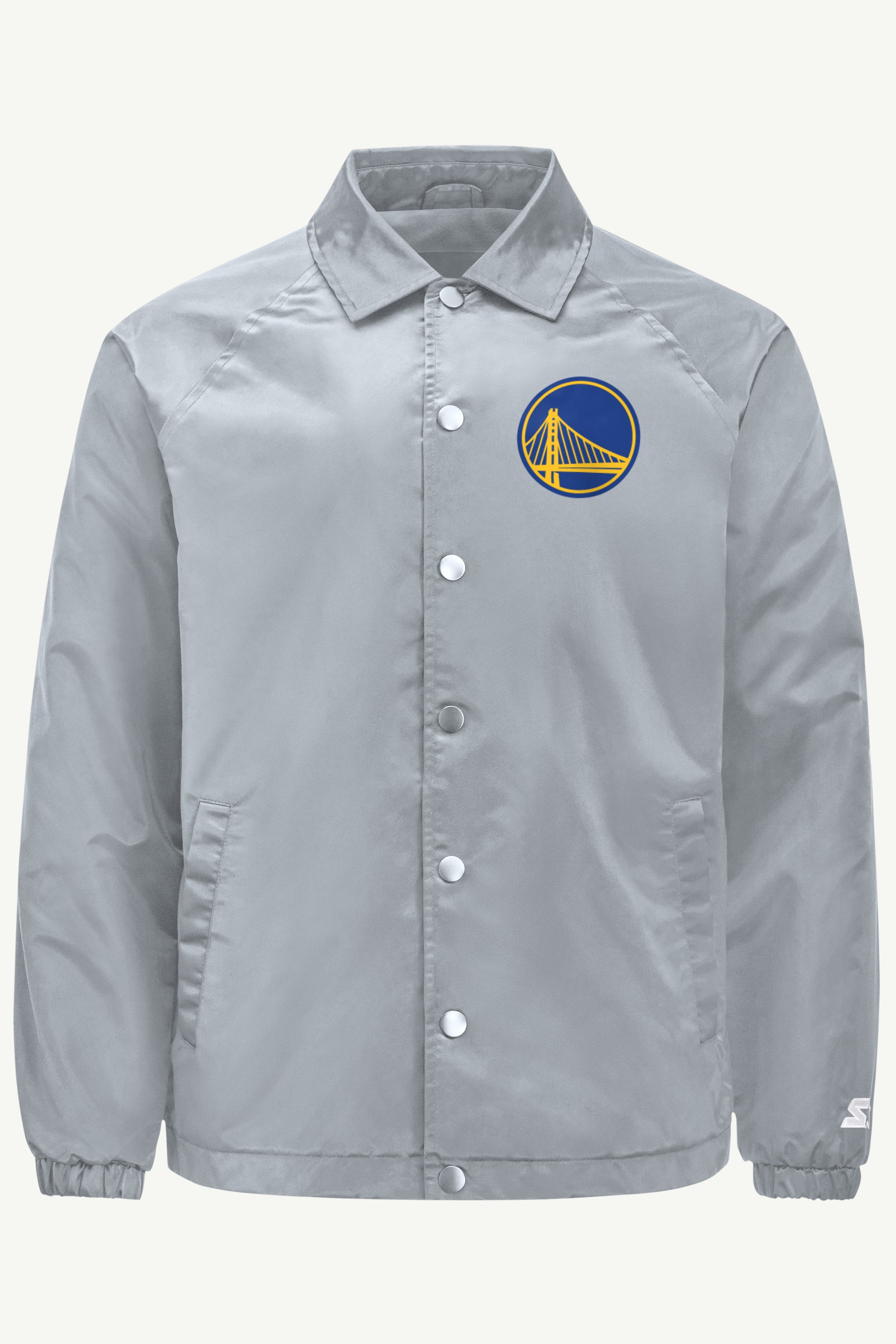 MENS GOLDEN STATE WARRIORS HALF BALL COACHES JACKET View 1