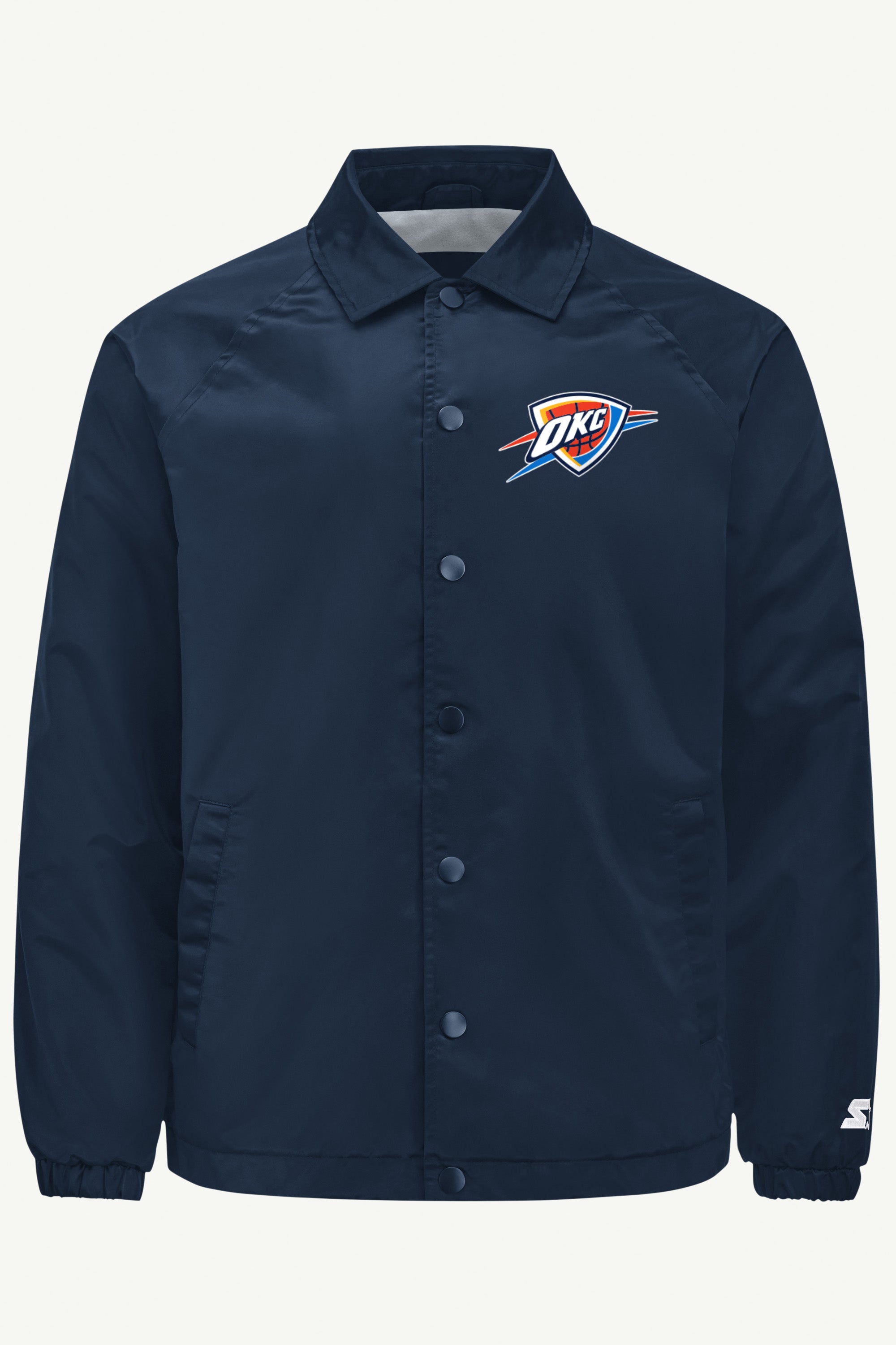 MENS OKLAHOMA CITY THUNDER HALF BALL COACHES JACKET View 1