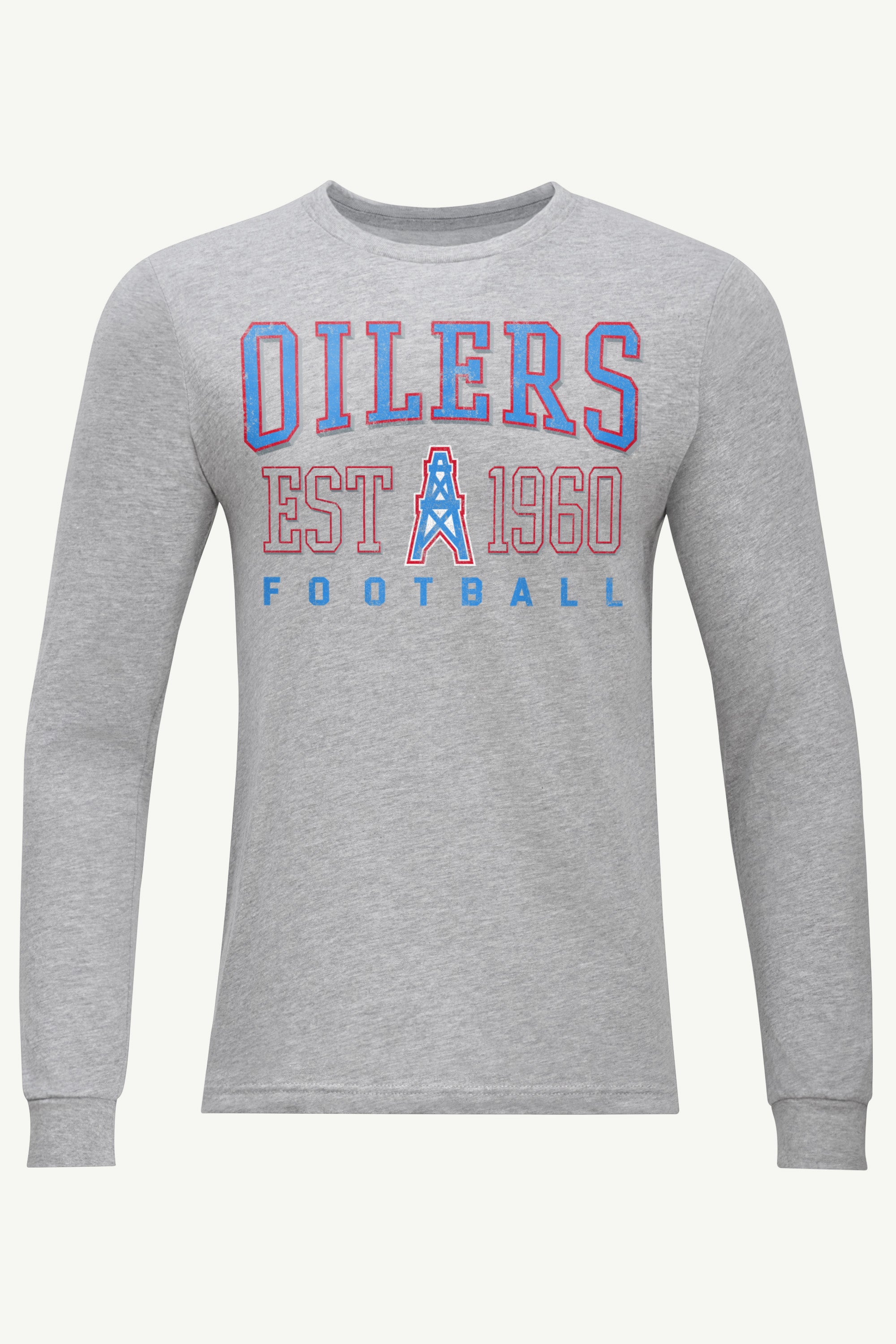 MENS HOUSTON OILERS RETRO LONG SLEEVE T SHIRT View 1 | Men's T-Shirts