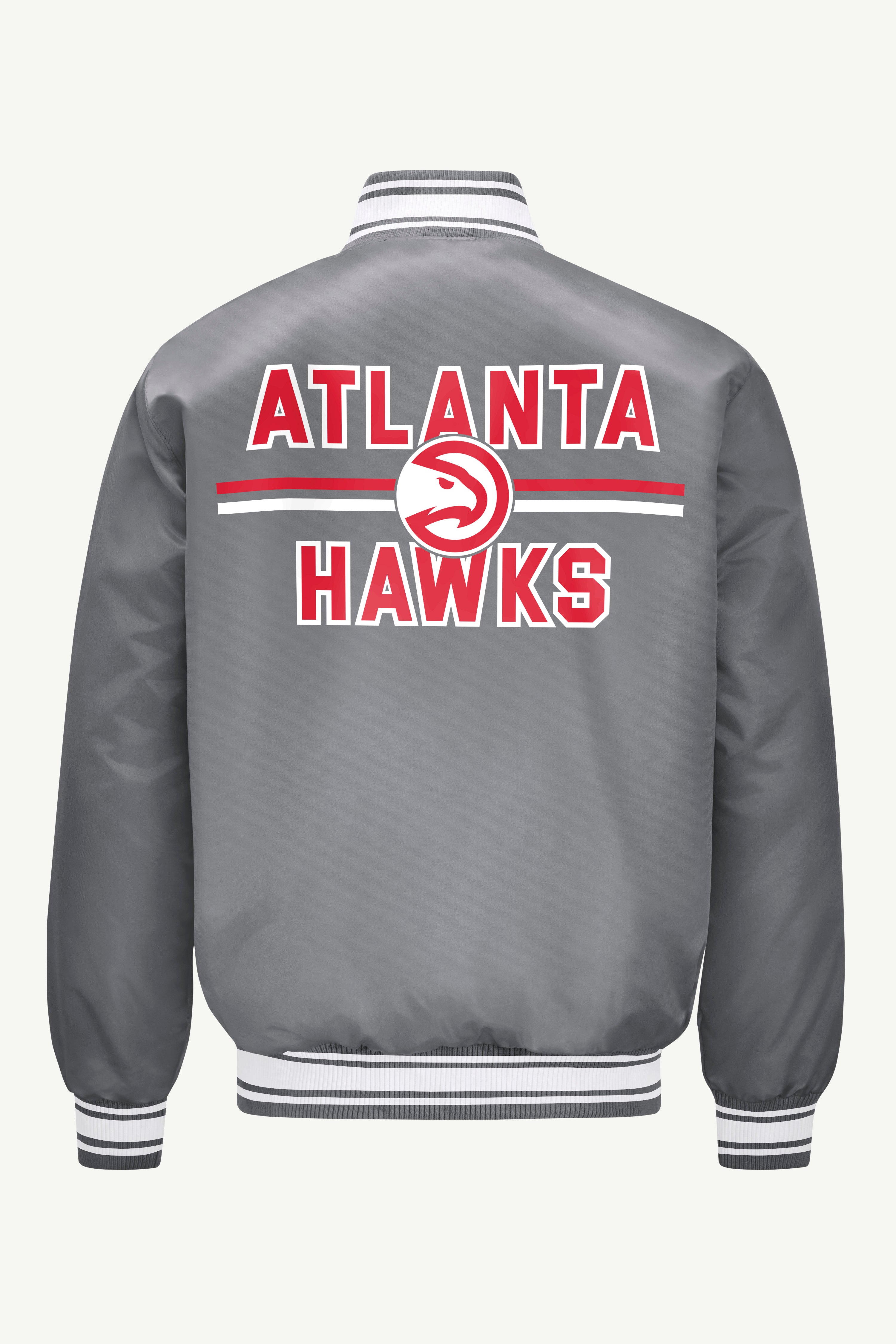 MENS ATLANTA HAWKS MESH LOOK SATIN VARSITY JACKET View 2 | NBA