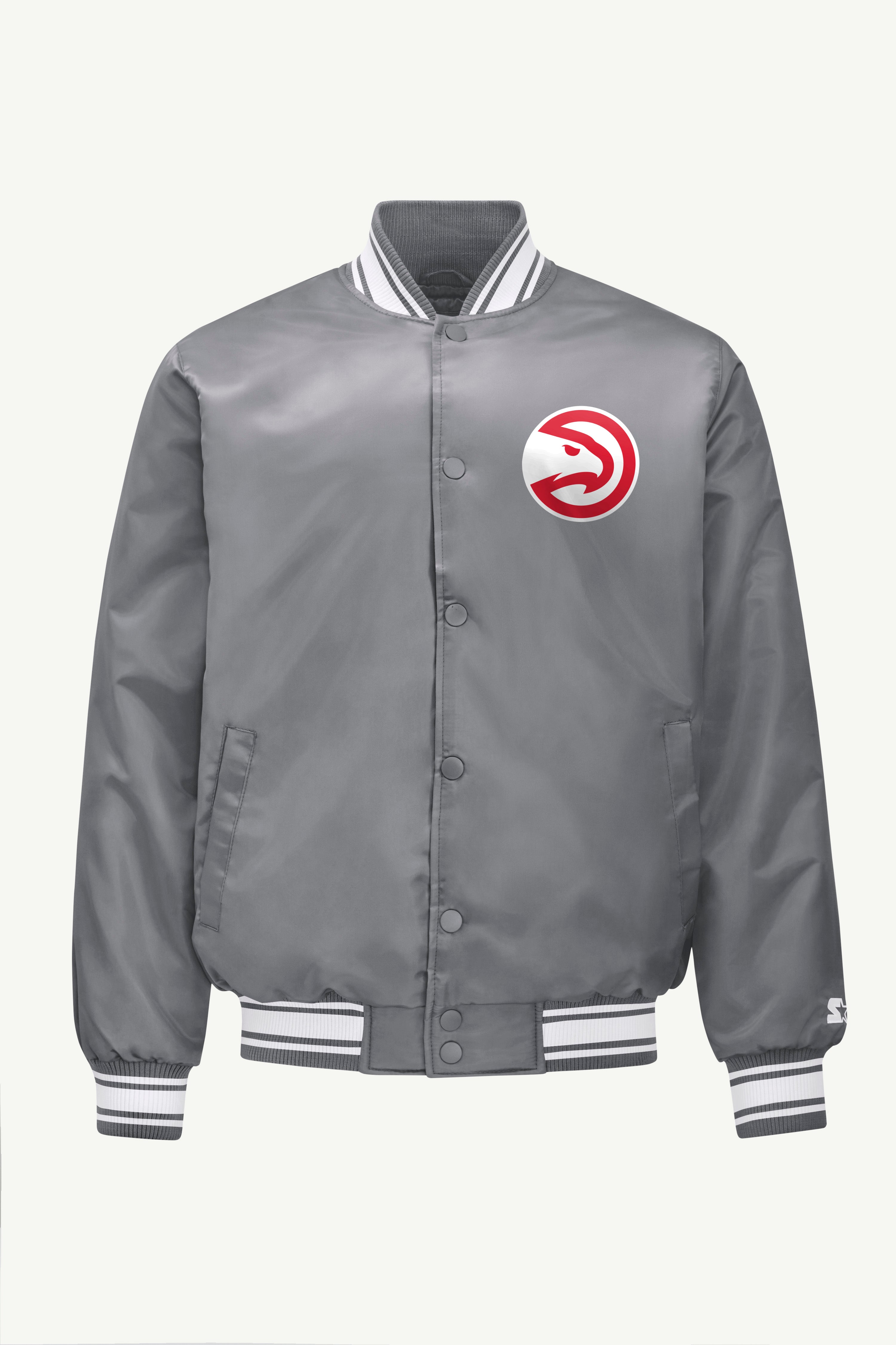 MENS ATLANTA HAWKS MESH LOOK SATIN VARSITY JACKET View 1 | NBA
