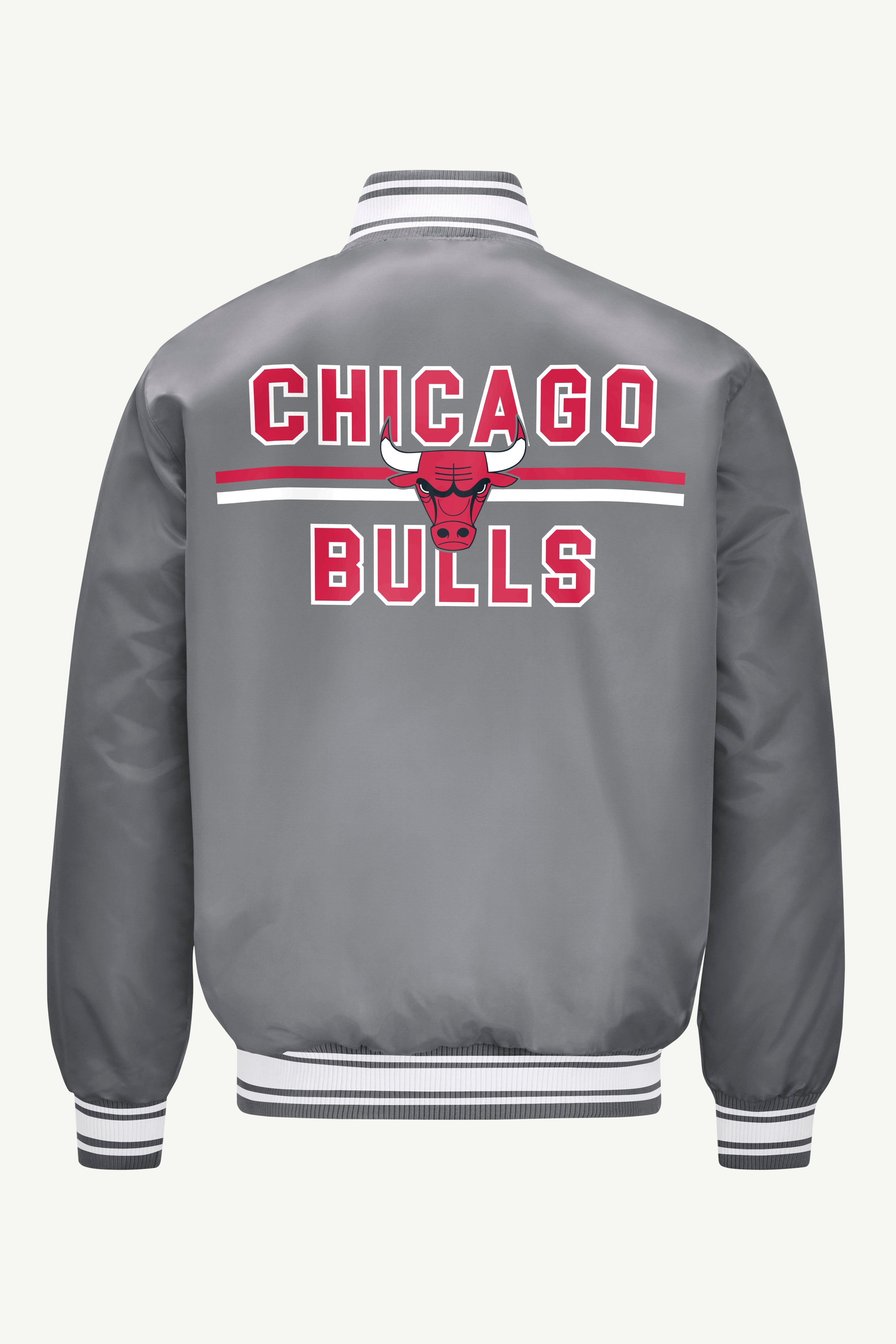MENS CHICAGO BULLS MESH LOOK SATIN VARSITY JACKET View 2 | Starter Jackets