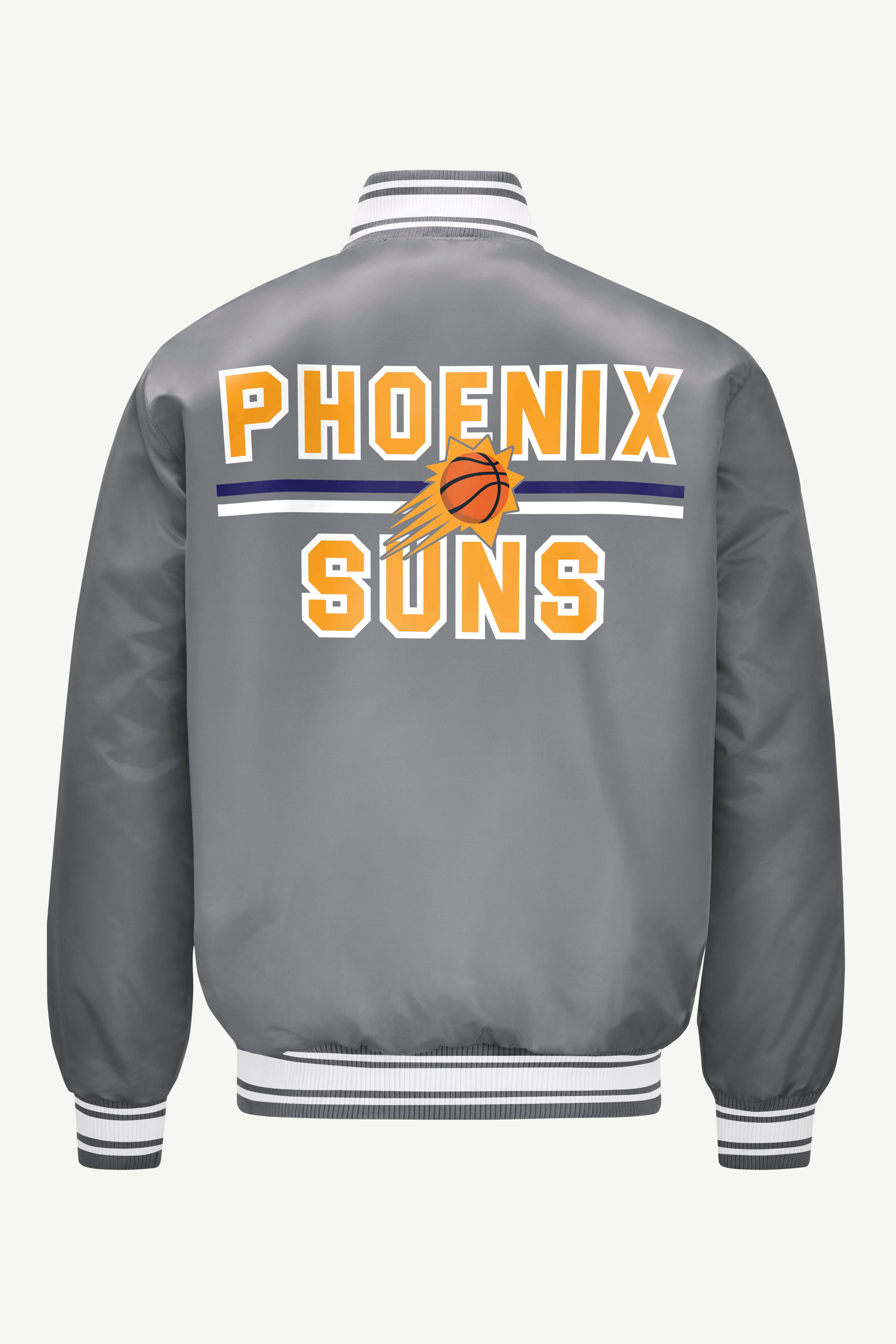 MENS PHOENIX SUNS MESH LOOK SATIN VARSITY JACKET View 2