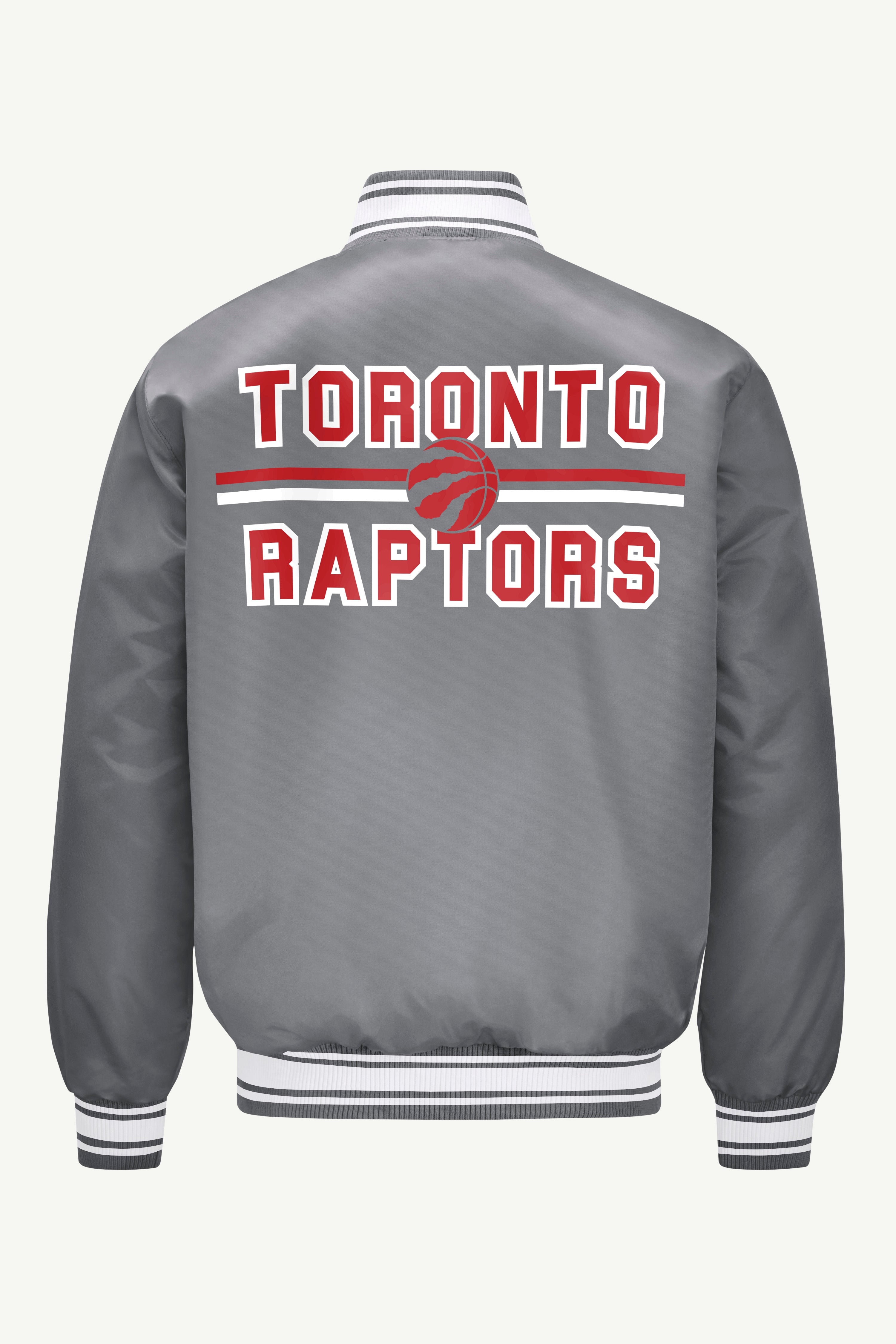 MENS TORONTO RAPTORS MESH LOOK SATIN VARSITY JACKET View 2 | Starter Jackets