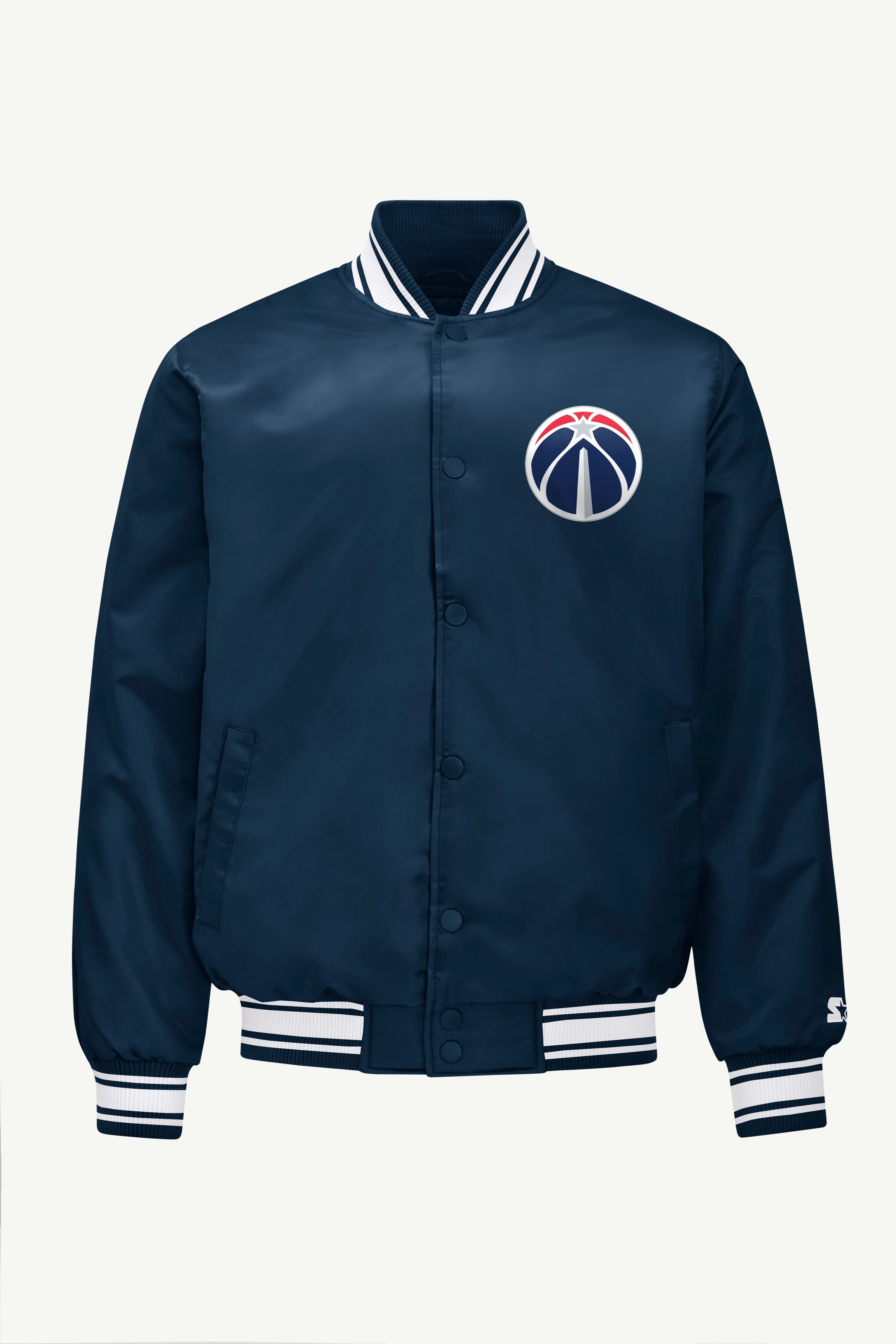MENS WASHINGTON WIZARDS MESH LOOK SATIN VARSITY JACKET View 1 | NBA