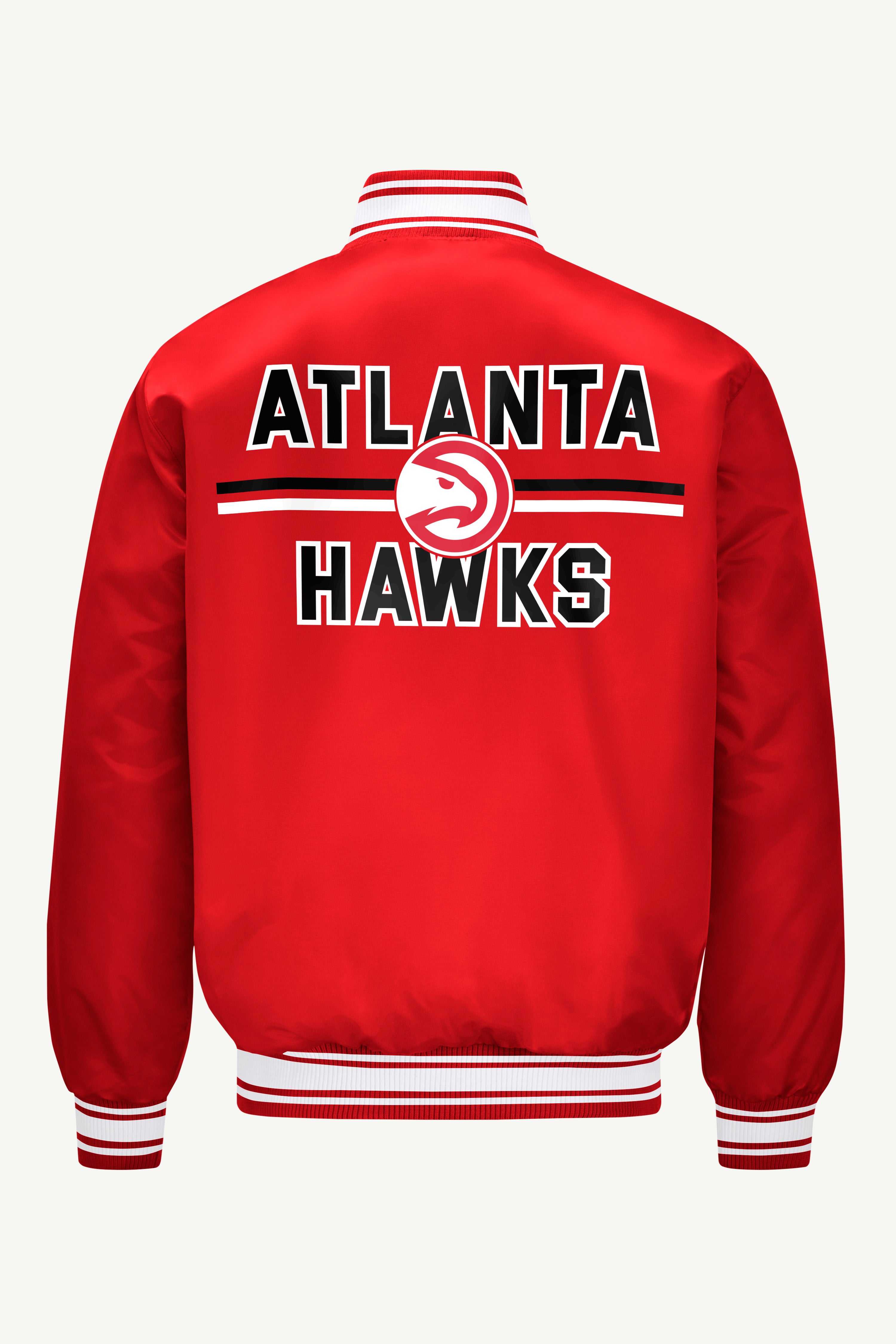 Mens Atlanta Hawks Mesh Look Satin Varsity Jacket | NBA | Starter