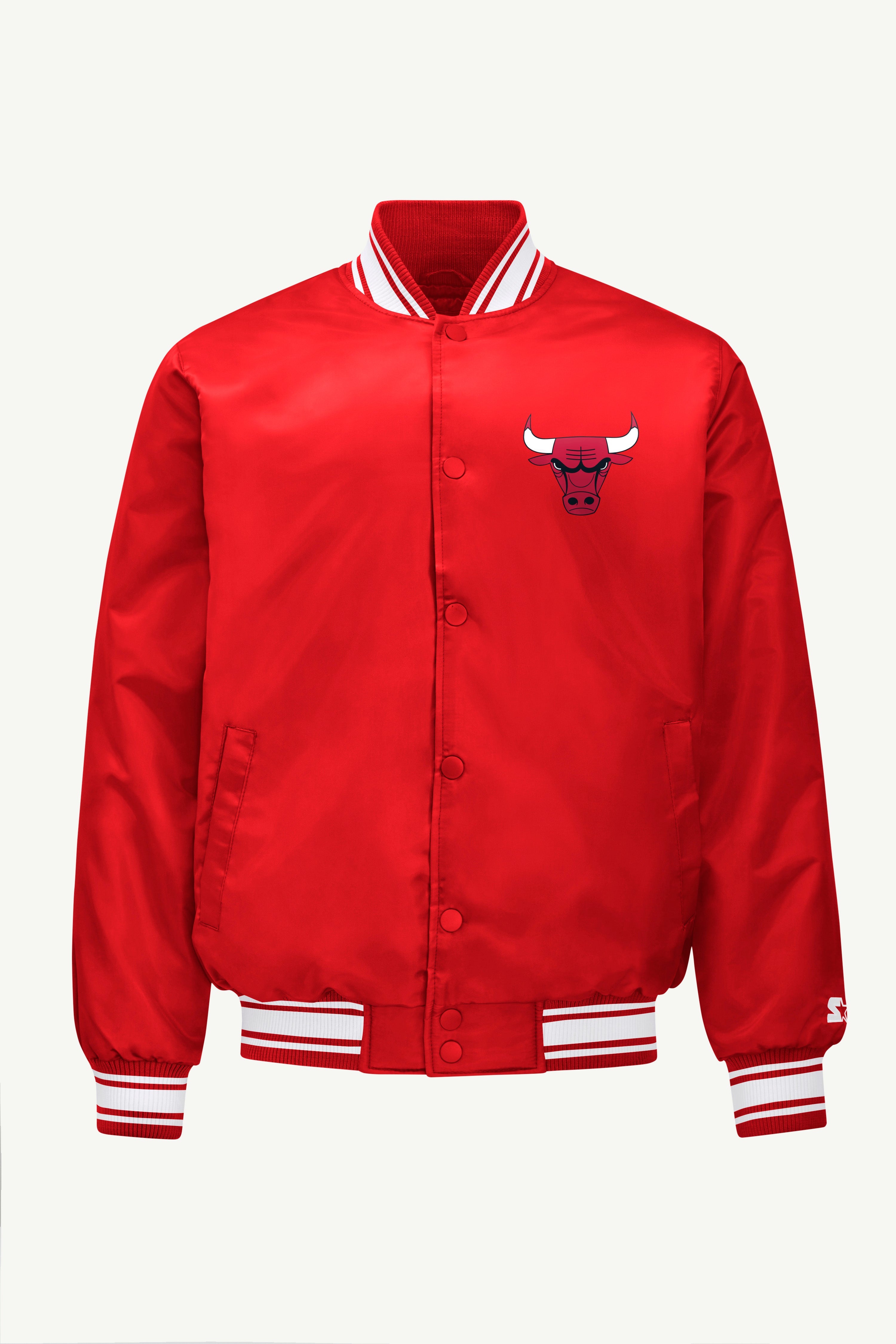 MENS CHICAGO BULLS MESH LOOK SATIN VARSITY JACKET View 1 | Chicago Bulls