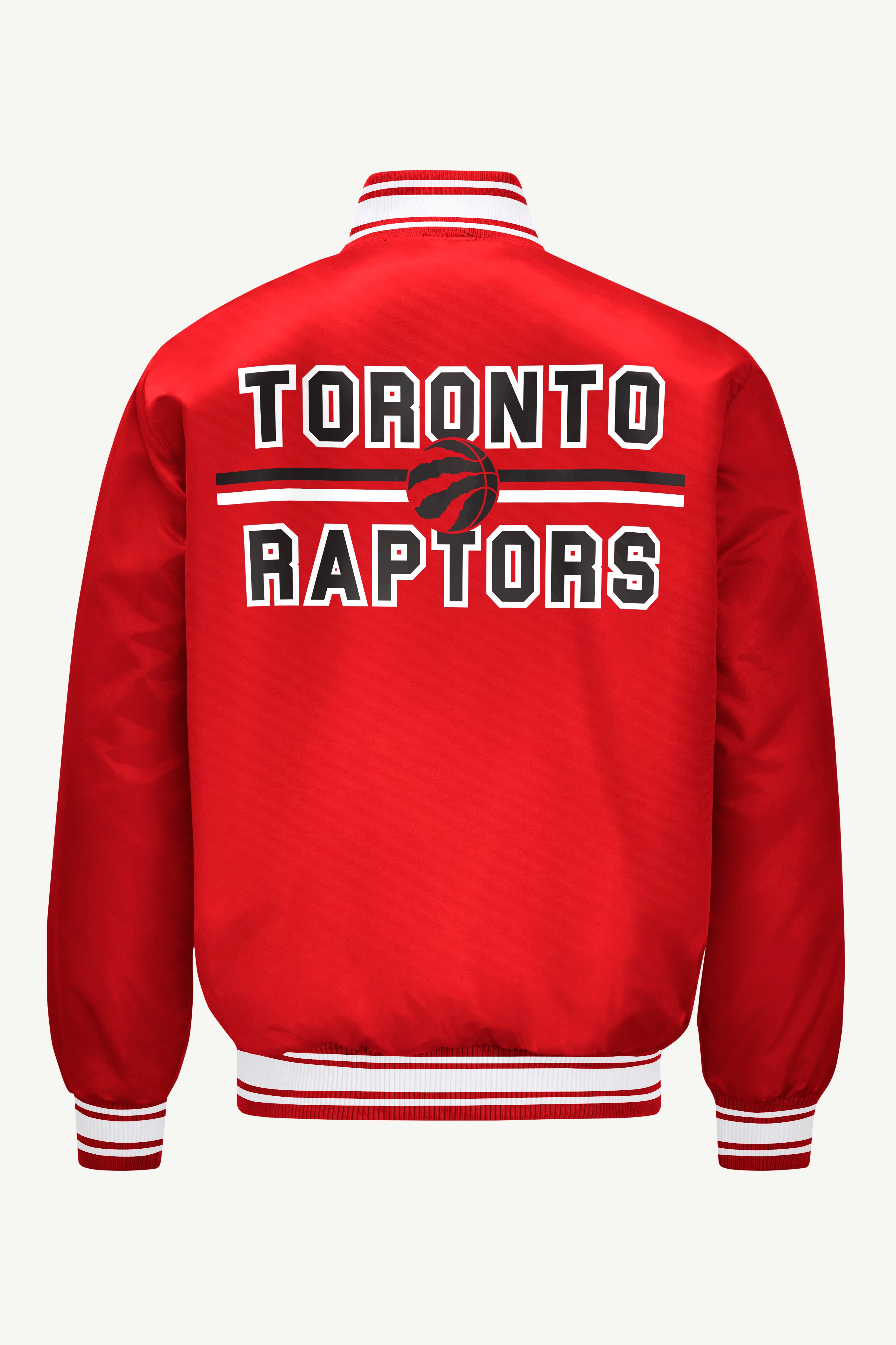 MENS TORONTO RAPTORS MESH LOOK SATIN VARSITY JACKET View 2 | Starter Jackets