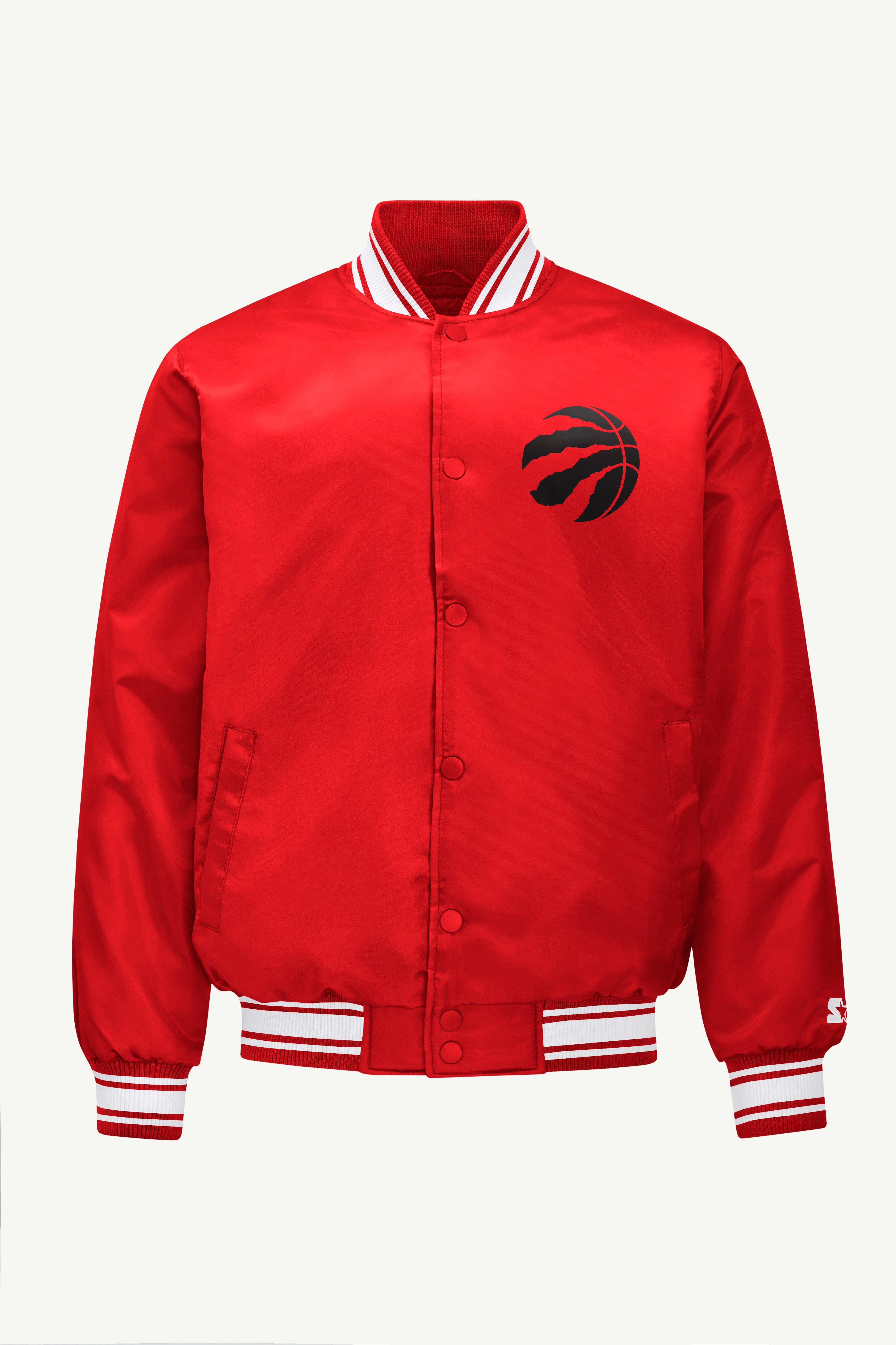 MENS TORONTO RAPTORS MESH LOOK SATIN VARSITY JACKET View 1 | Starter Jackets