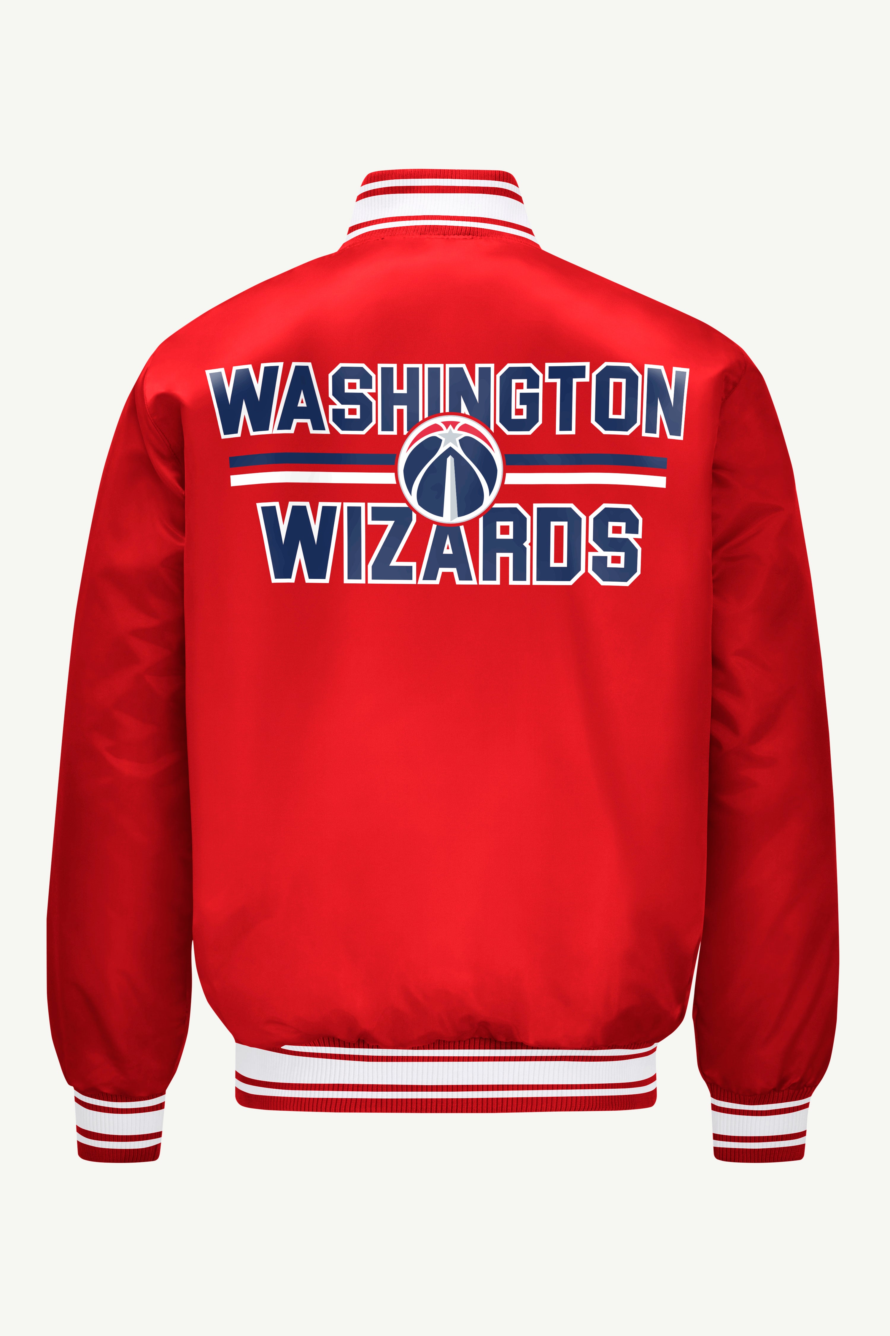 【NBA ウォームアップ】STARTER ワシントン・ブレッツ サテンジャケット Mens Washington Wizards Mesh Look Satin Varsity Jacket | NBA | Starter