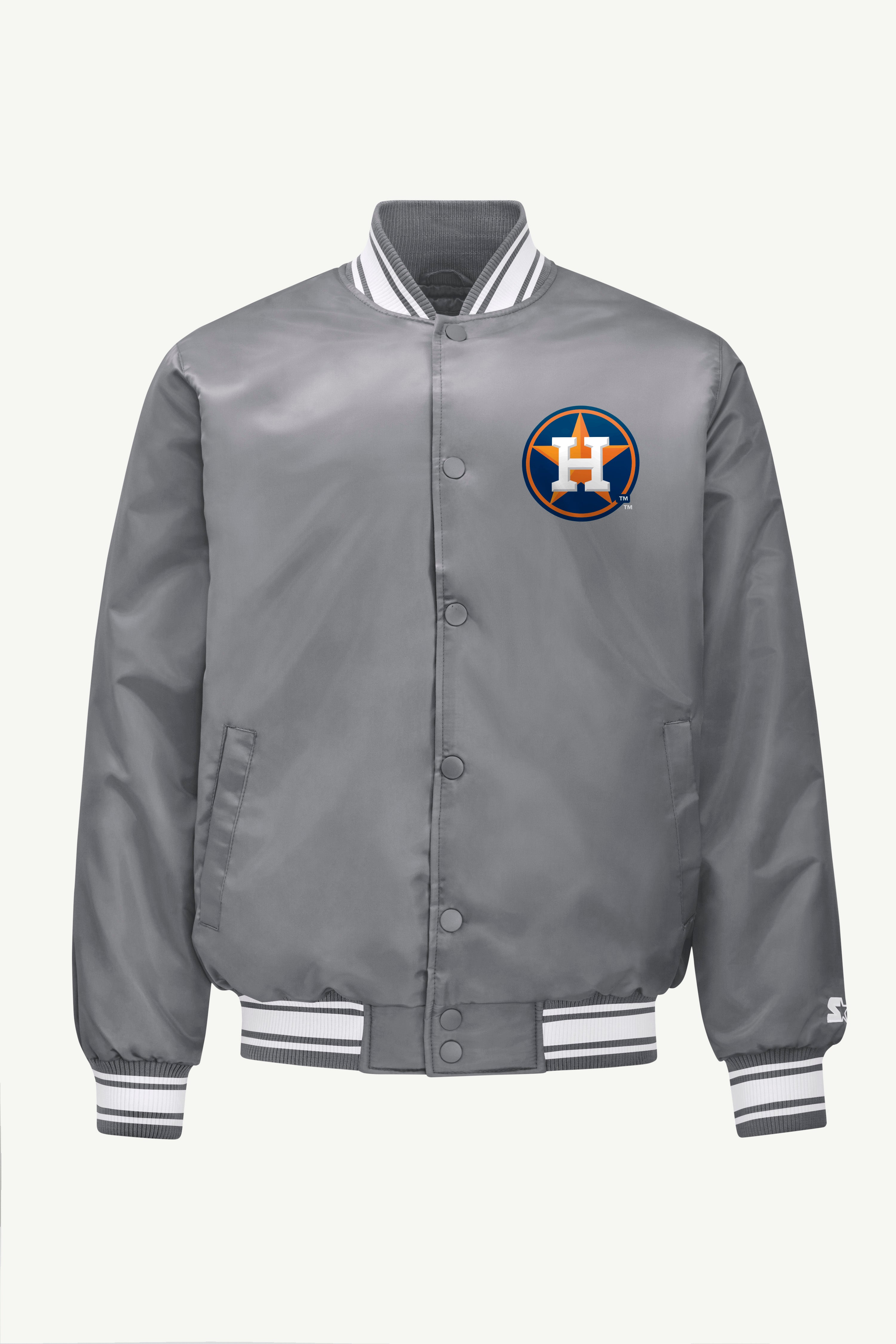 MENS HOUSTON ASTROS SATIN VARISTY JACKET View 1 | Houston Astros MENS HOUSTON ASTROS SATIN VARISTY JACKET View 1 | Houston Astros