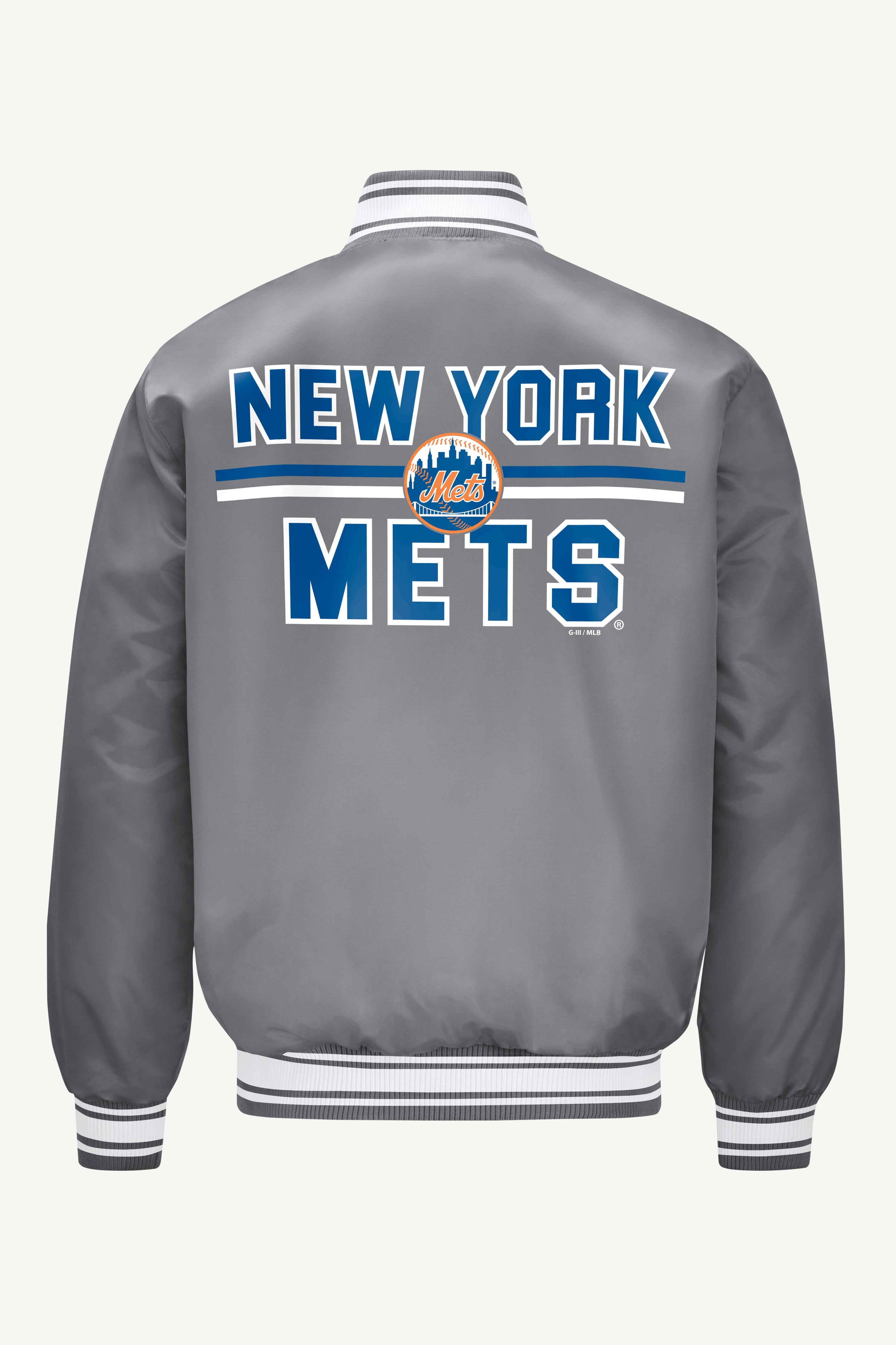 MENS NEW YORK METS SATIN VARISTY JACKET View 2 | MLB