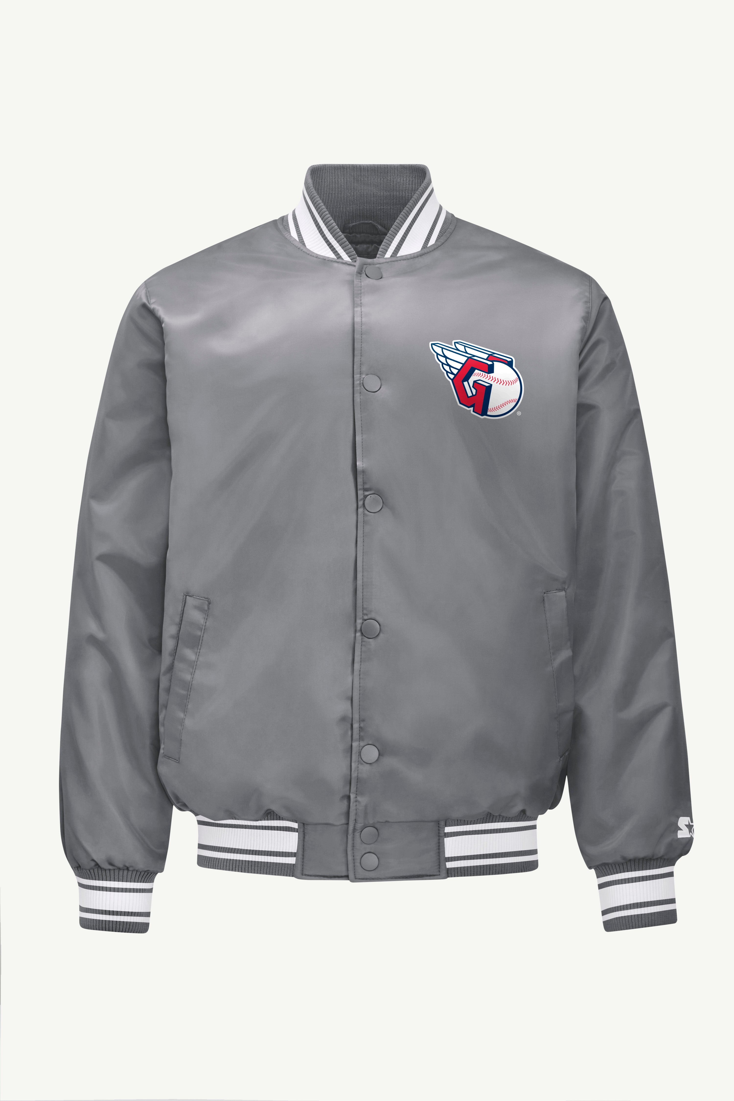 MENS CLEVELAND GUARDIANS SATIN VARISTY JACKET View 1