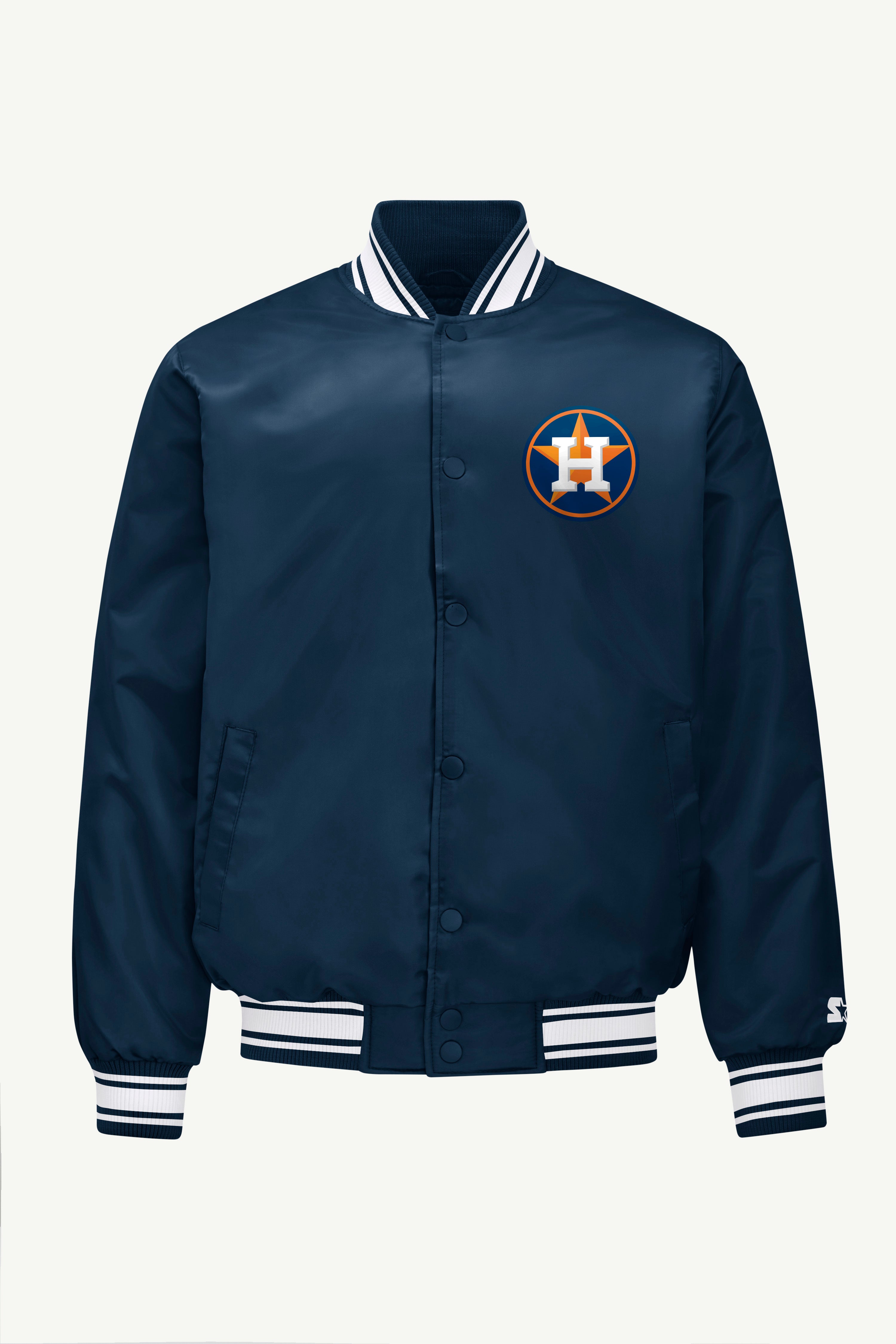 MENS HOUSTON ASTROS SATIN VARISTY JACKET View 1 | Houston Astros MENS HOUSTON ASTROS SATIN VARISTY JACKET View 1 | Houston Astros