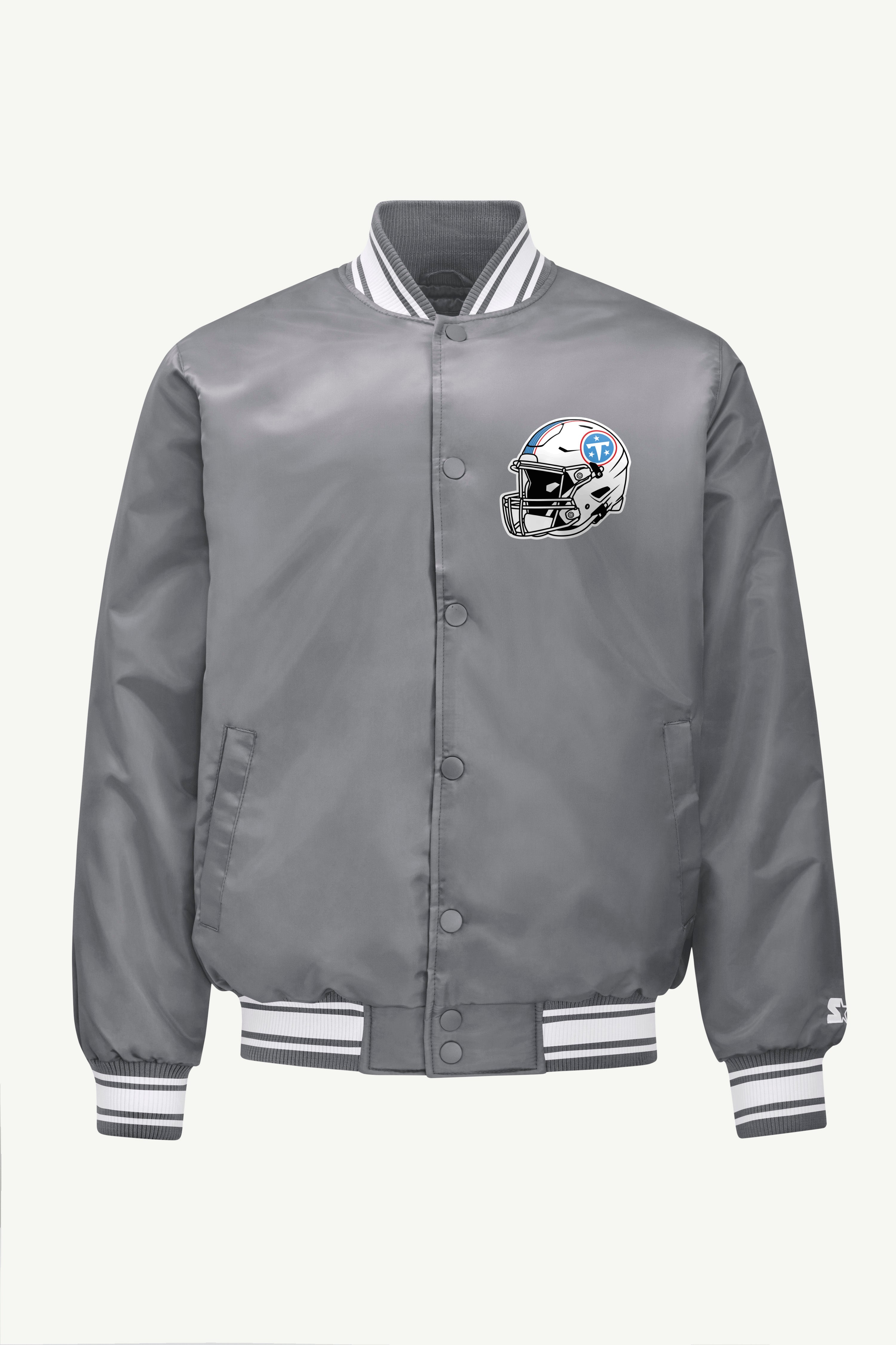 MENS TENNESSEE TITANS SATIN VARSITY JACKET View 1 | Tennessee Titans