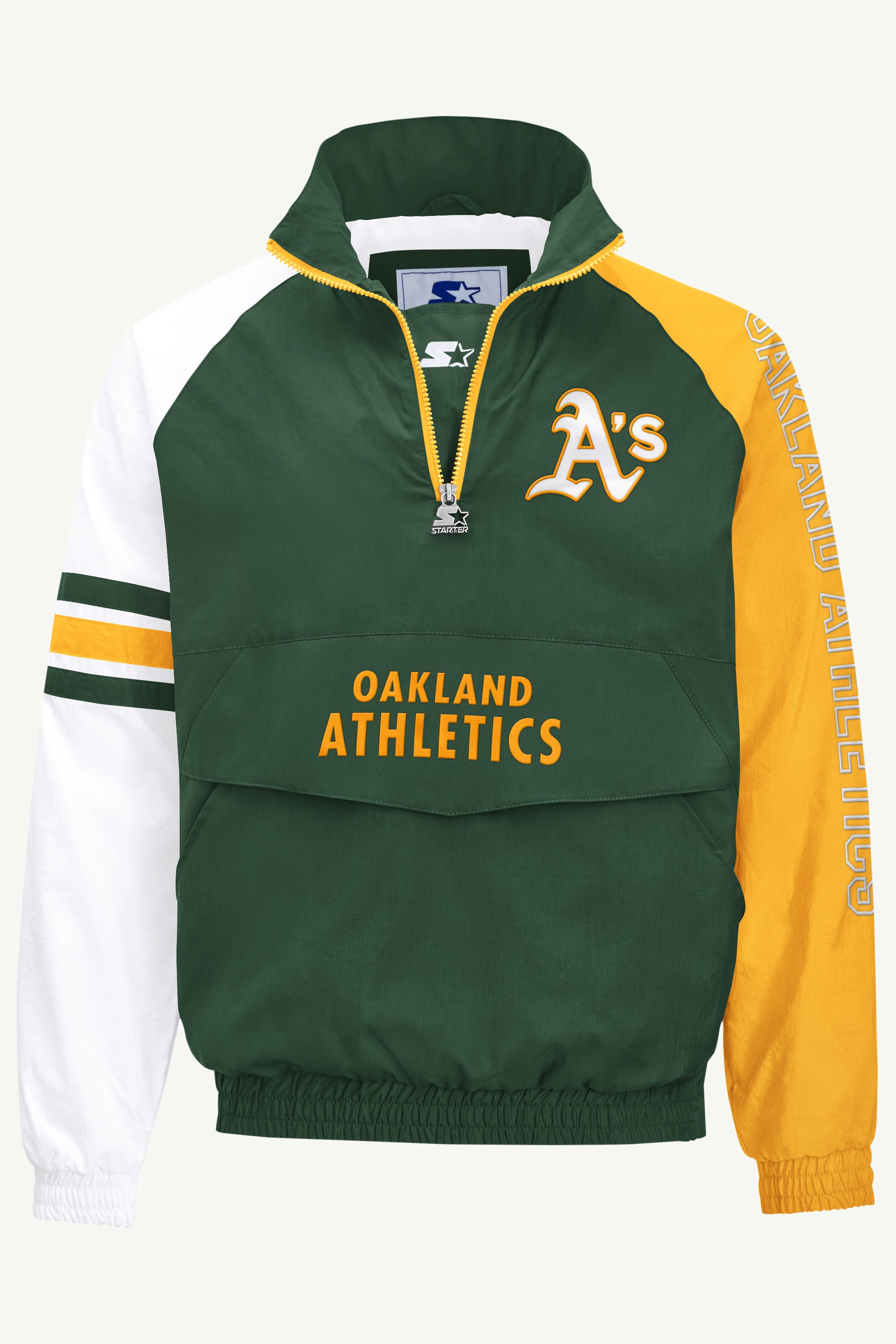 MENS OAKLAND ATHLETICS QUARTER ZIP JACKET View 1 | STARTER CLASSICS