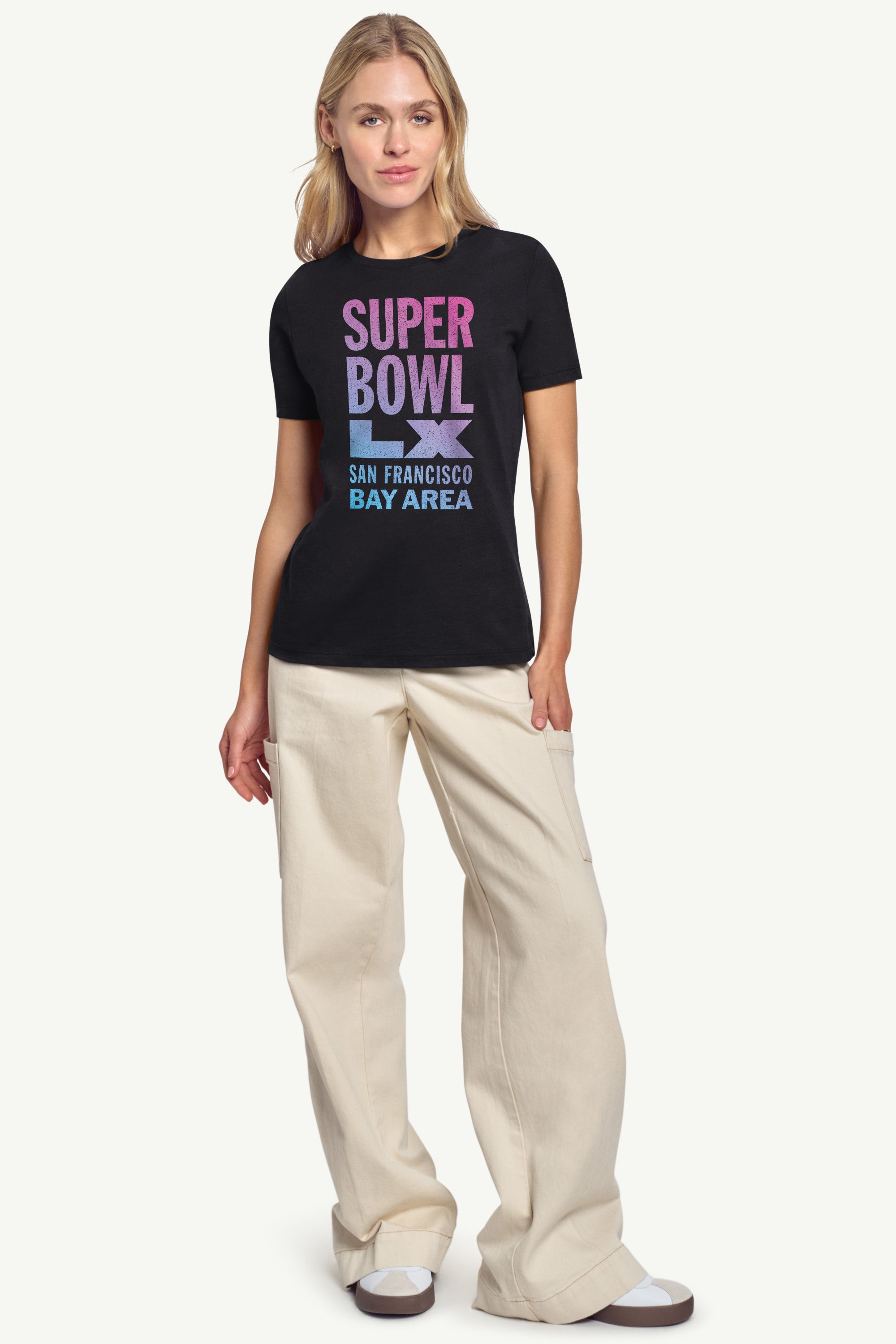 WOMENS SUPER BOWL LX LETTERPRESS CREWNECK T SHIRT View 2 | NFL SUPER BOWL LX