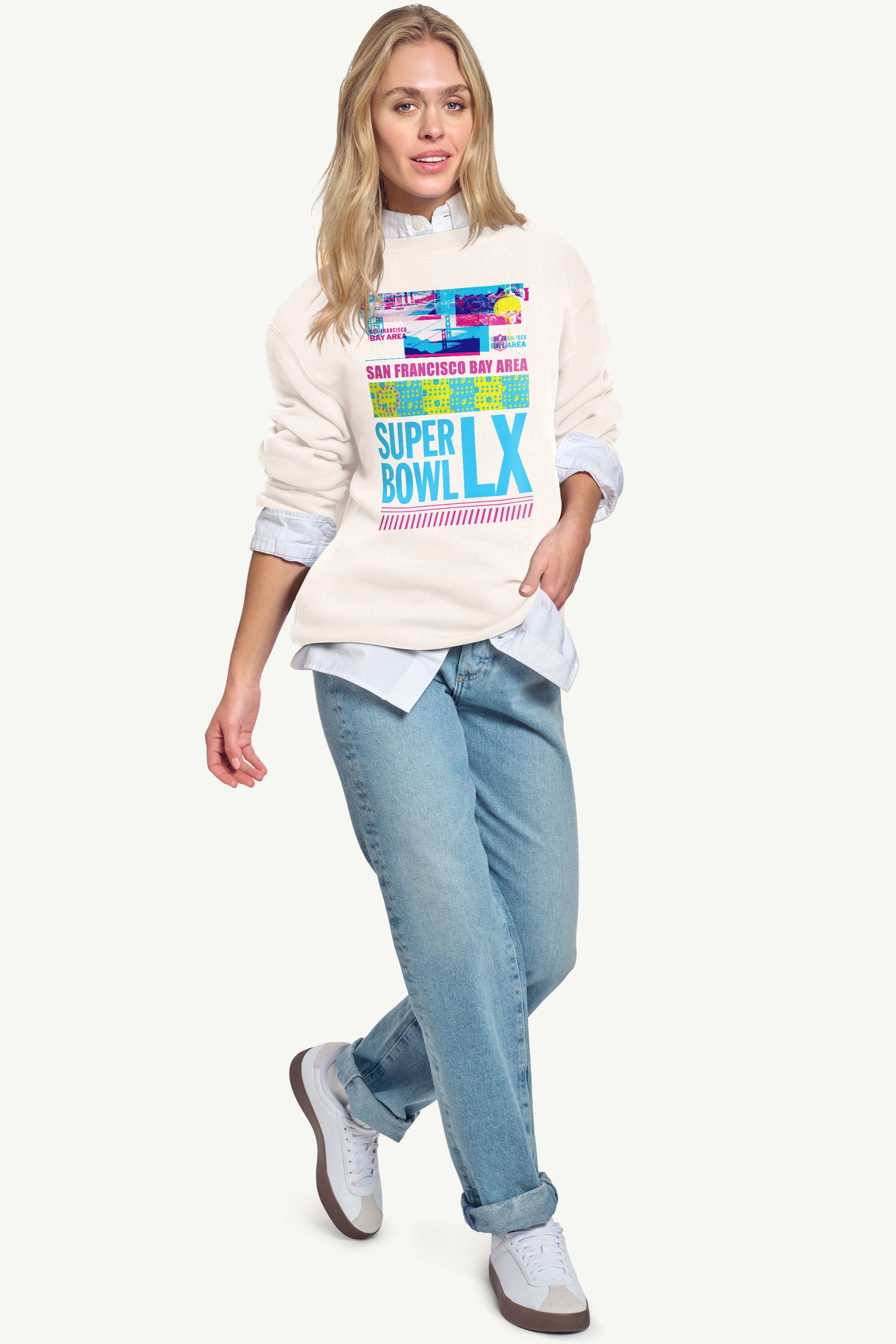 WOMENS SUPER BOWL LX BAY AREA BASH CREWNECK View 2 | NFL SUPER BOWL LX
