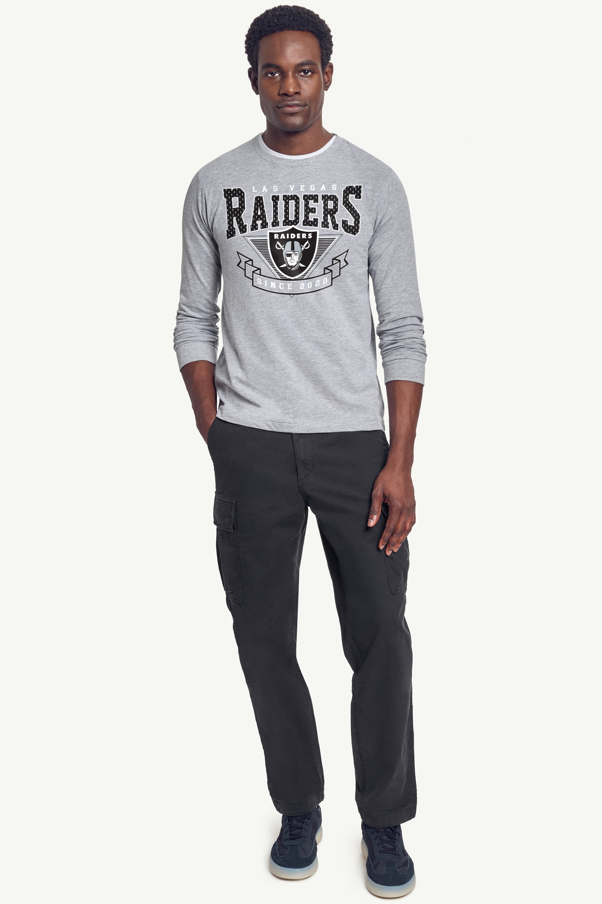 MENS LAS VEGAS RAIDERS 80's INSPIRED LONG SLEEVE T SHIRT View 2 | Las Vegas Raiders