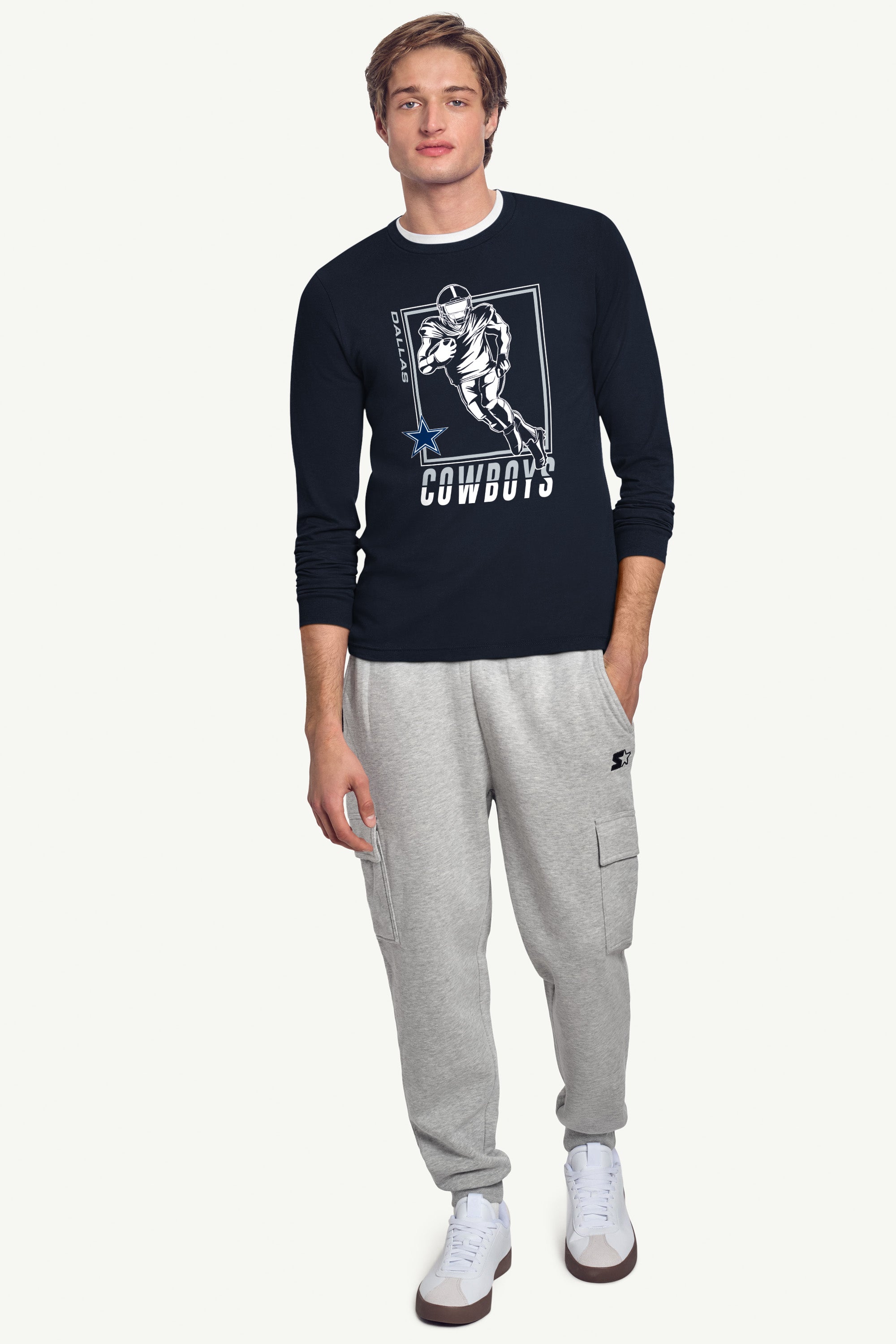 MENS DALLAS COWBOYS PLAYER GRID LONG SLEEVE T SHIRT View 2