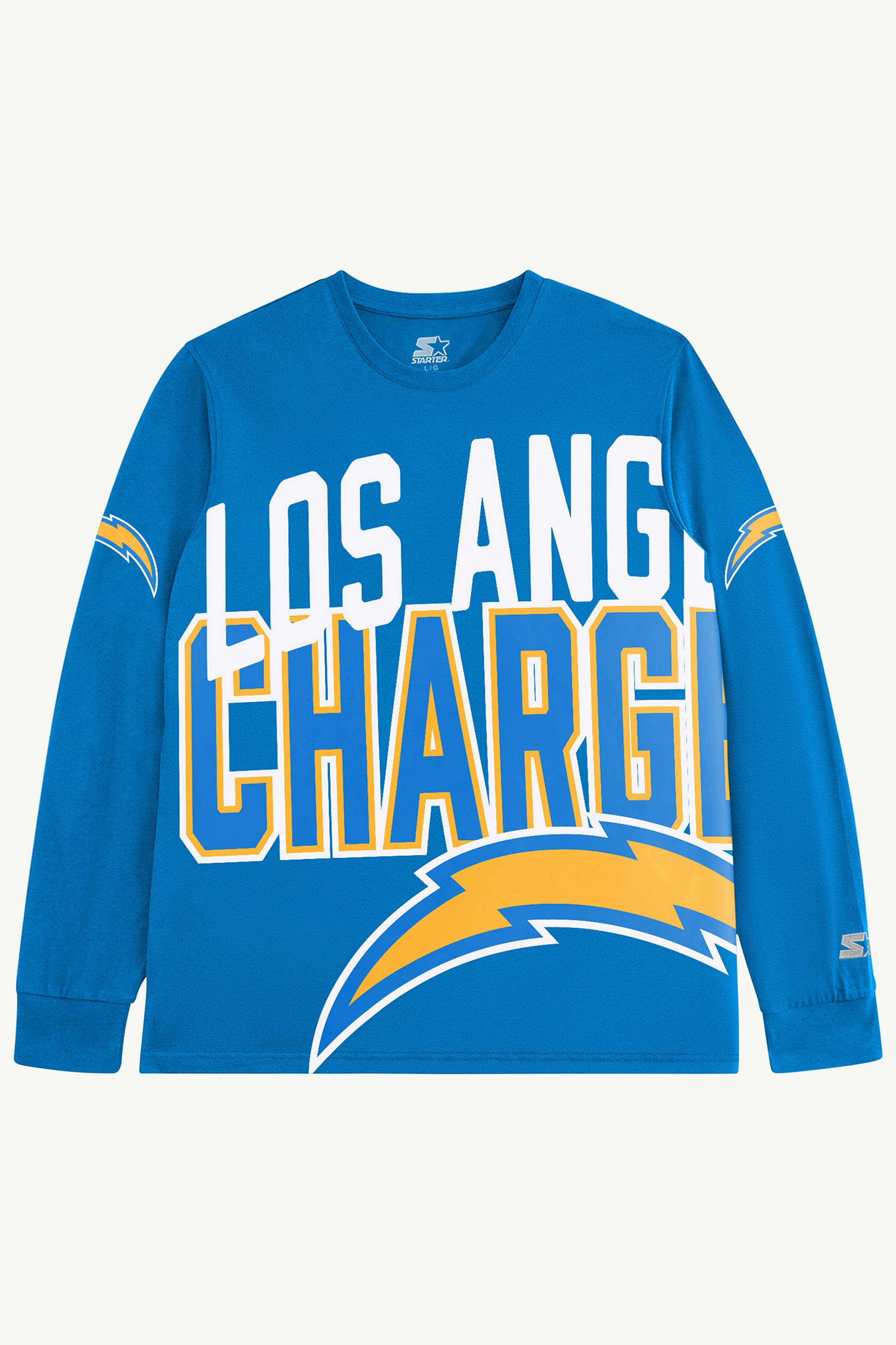 MENS LOS ANGELES CHARGERS CLUTCH HIT LONG SLEEVE GRAPHIC TEE View 1