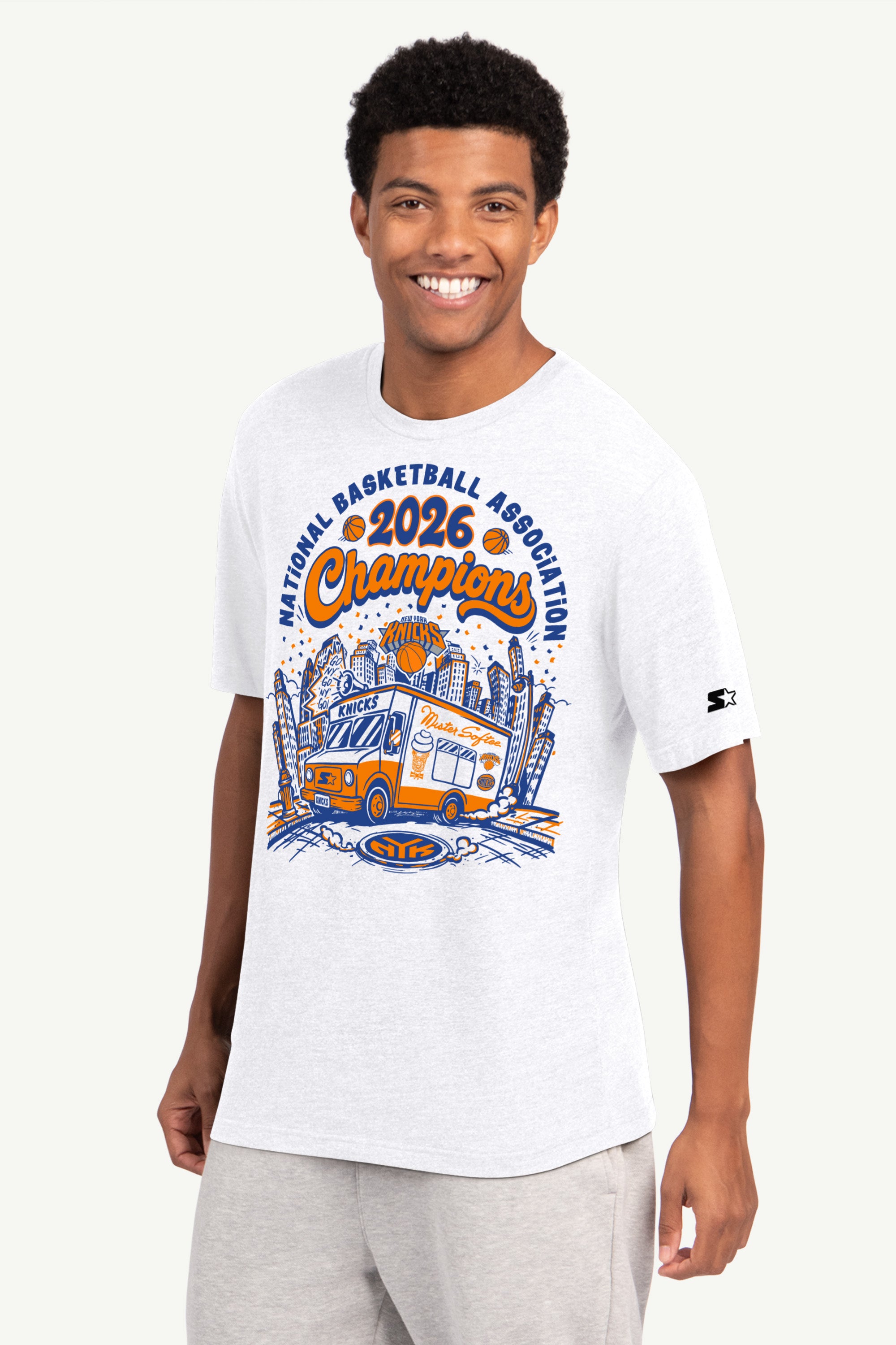 MENS NEW YORK KNICKS X MISTER SOFTEE T SHIRT View 1