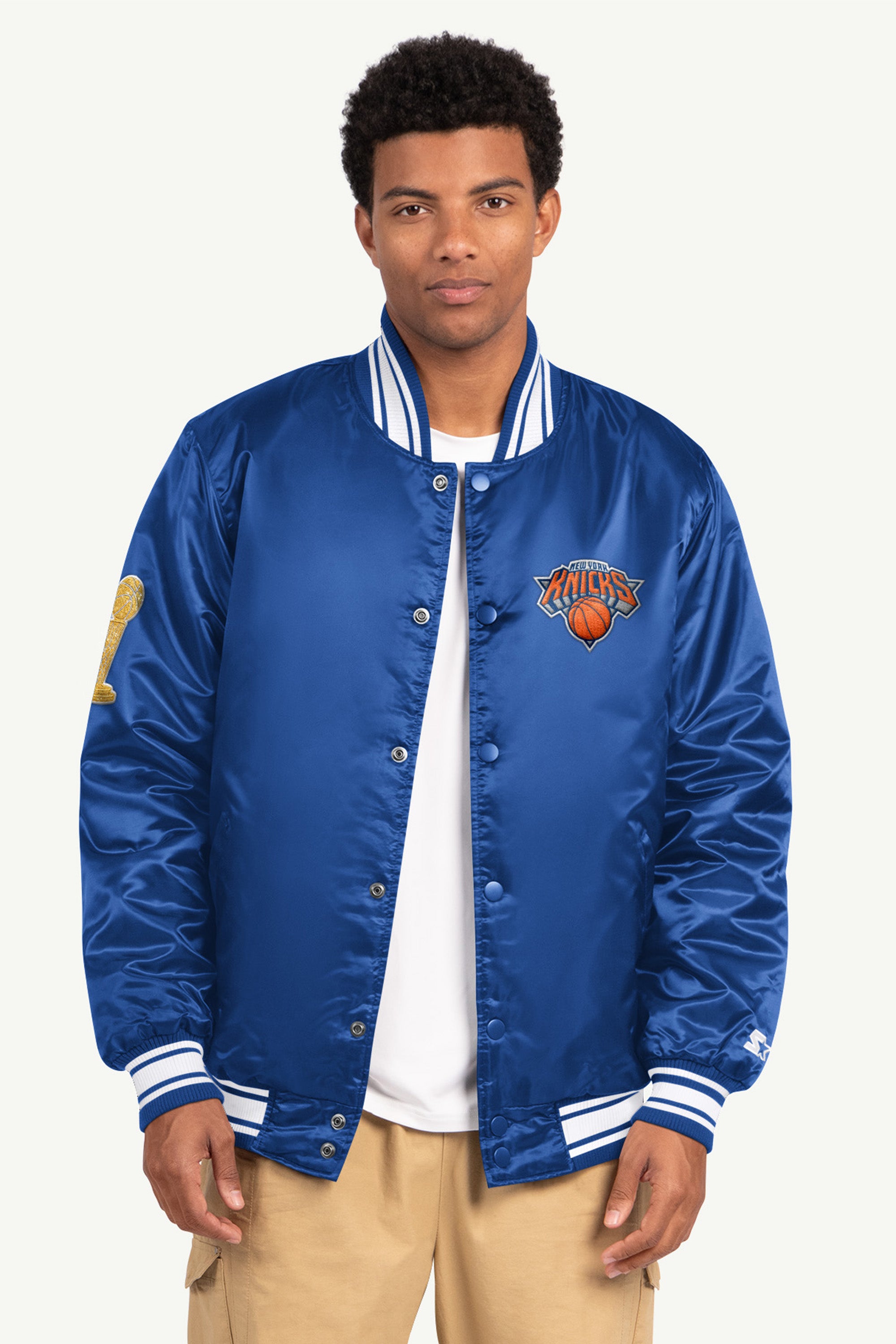 MENS NEW YORK KNICKS NBA CHAMPIONS EMBROIDERED JACKET View 2