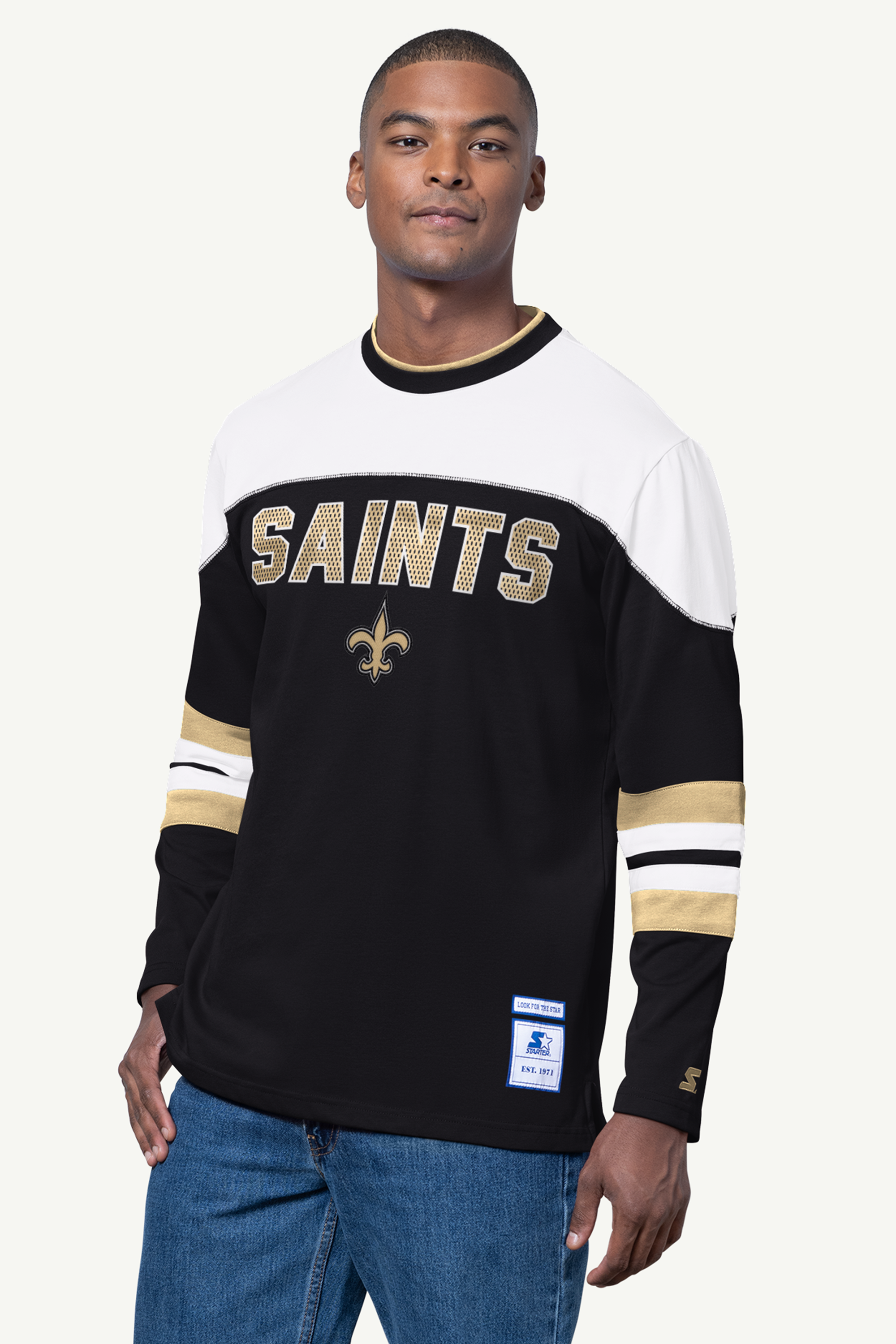 MENS NEW ORLEANS SAINTS LONG SLEEVE PULLOVER View 1 | NFL MENS NEW ORLEANS SAINTS LONG SLEEVE PULLOVER View 1 | NFL