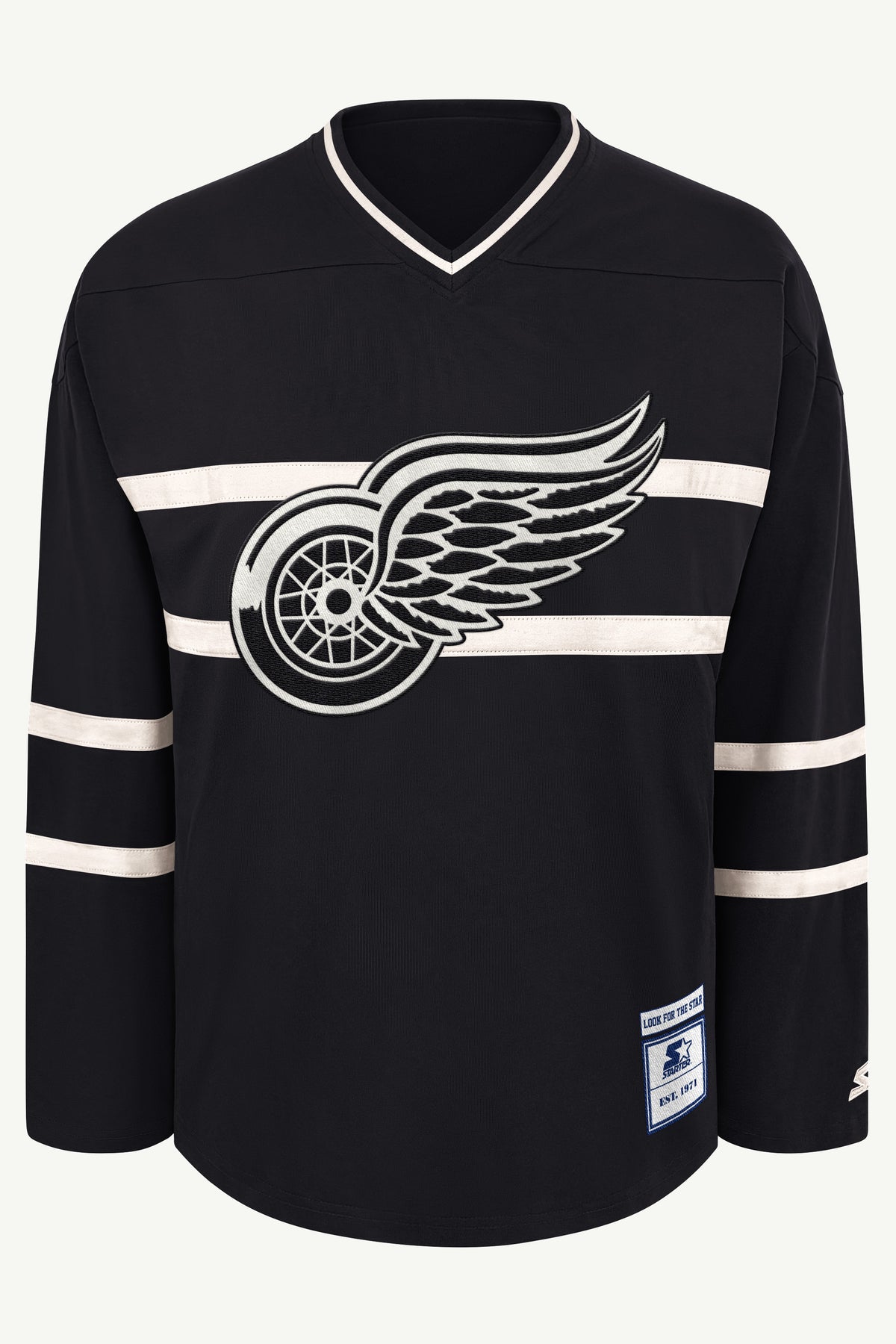 MENS DETROIT RED WINGS LINE UP LONG SLEEVE View 2