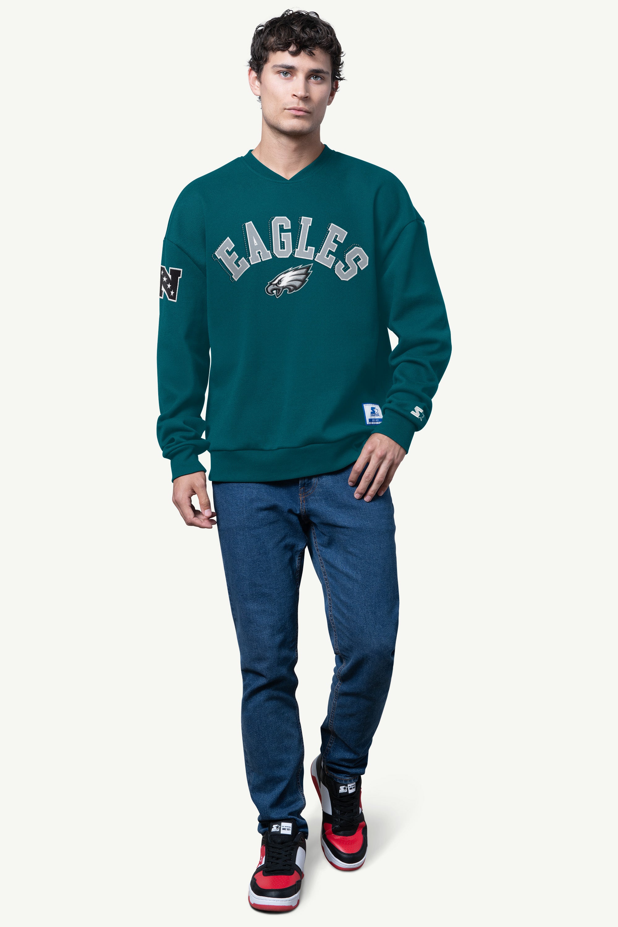 MENS PHILADELPHIA EAGLES PIQUE PULLOVER View 2 | STARTER CLASSICS