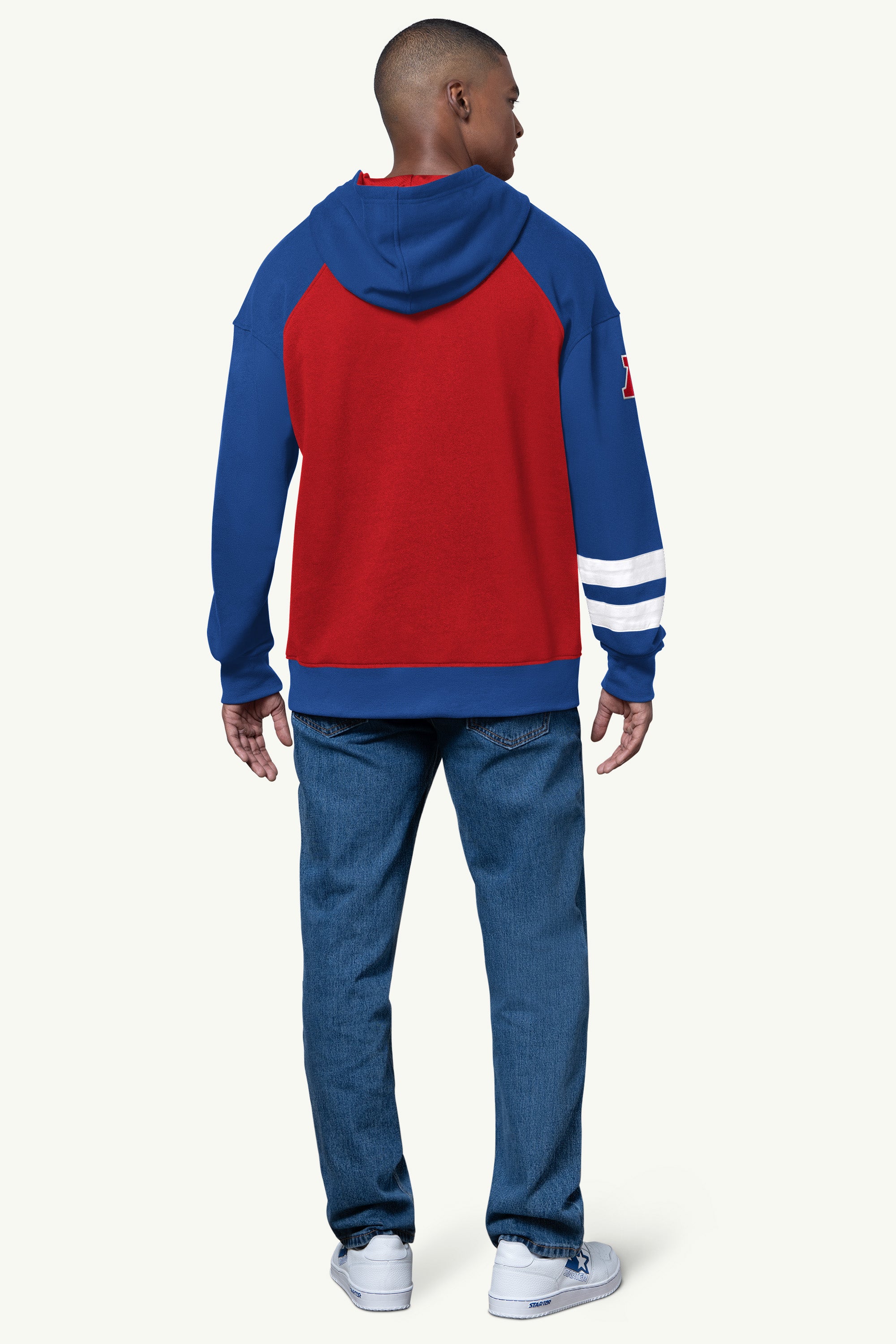 MENS BUFFALO BILLS INTERCEPTION COLORBLOCK HOODIE View 3 | STARTER CLASSICS