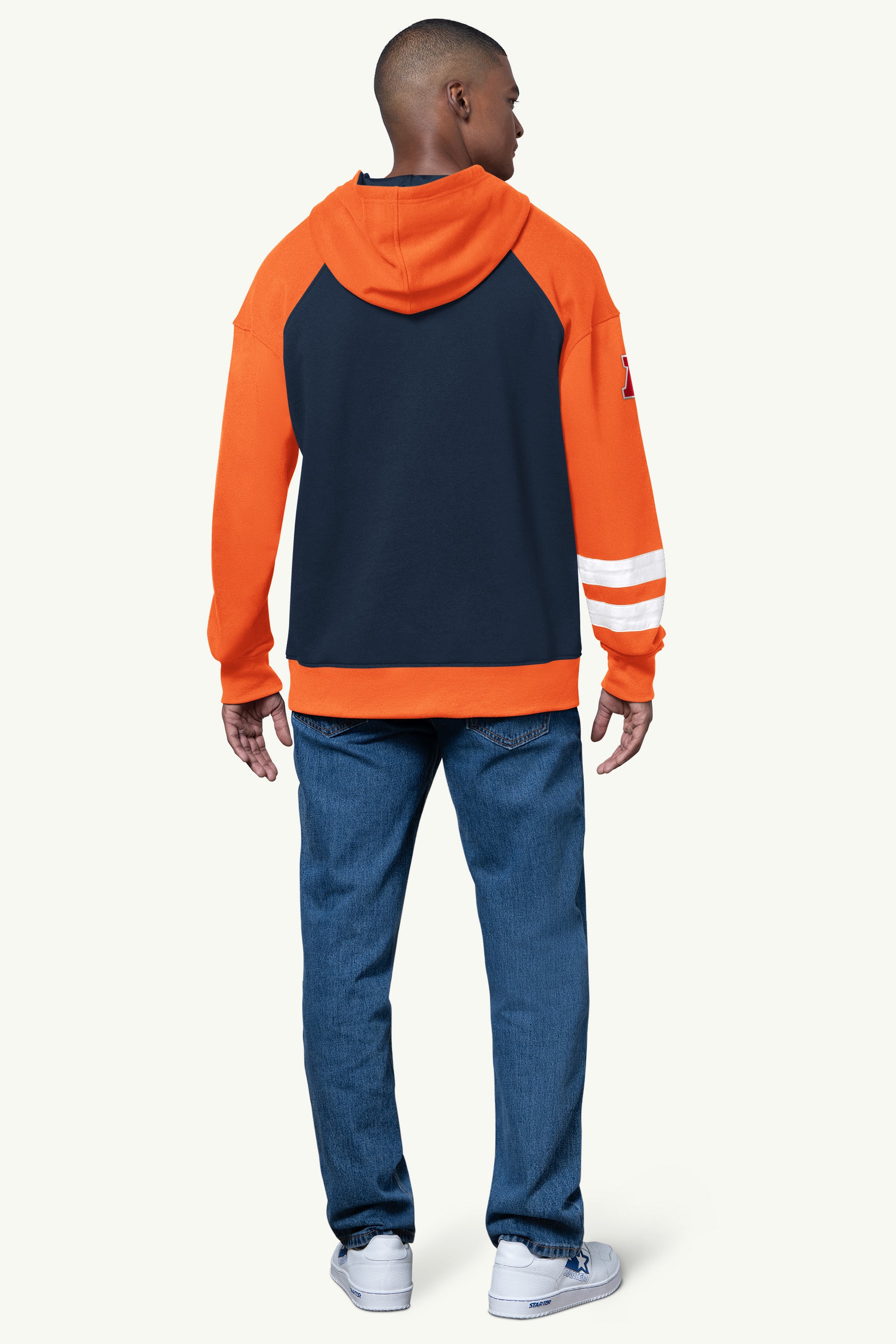 MENS DENVER BRONCOS INTERCEPTION COLORBLOCK HOODIE View 3 | STARTER CLASSICS