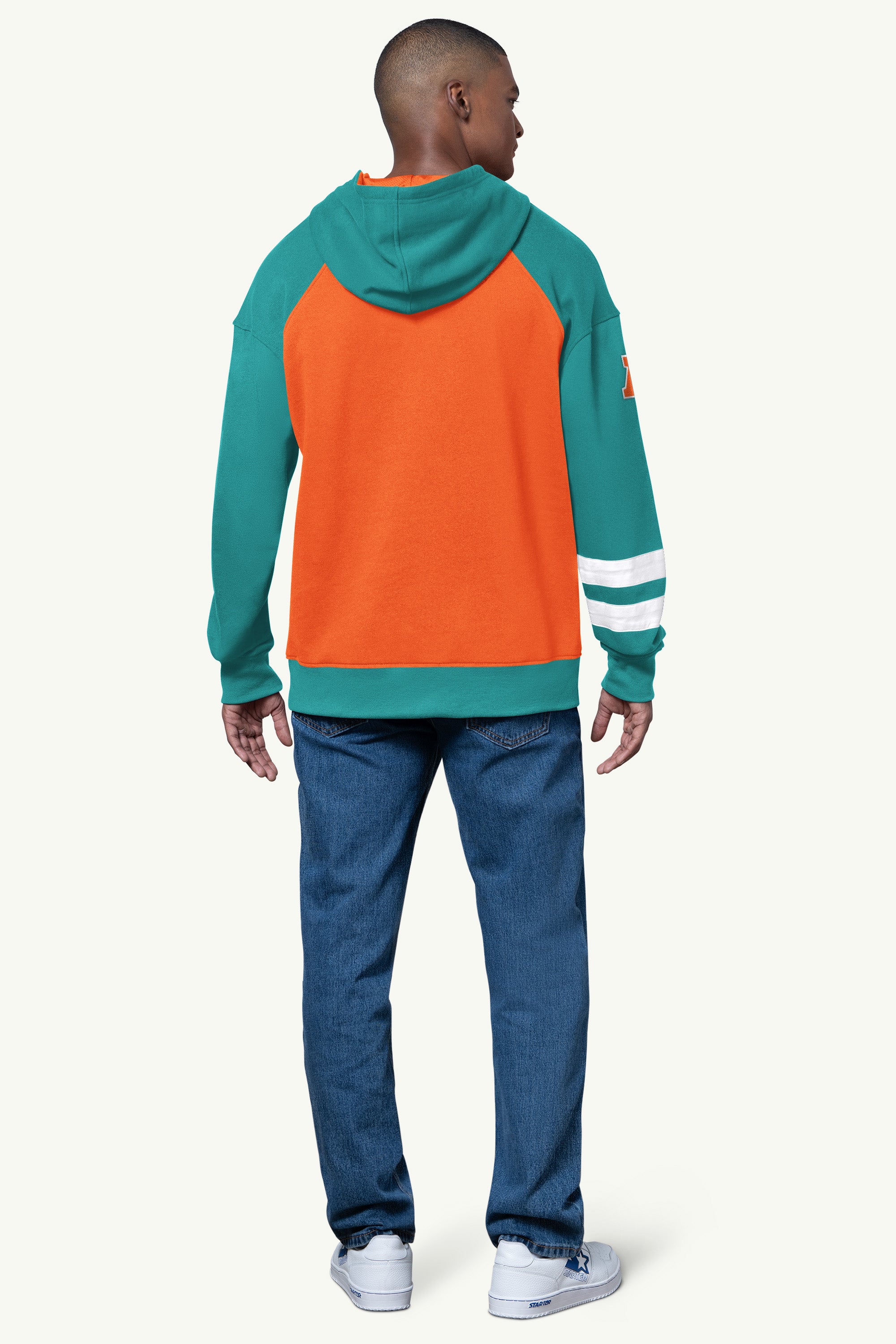 MENS MIAMI DOLPHINS INTERCEPTION COLORBLOCK HOODIE View 3 | Miami Dolphins