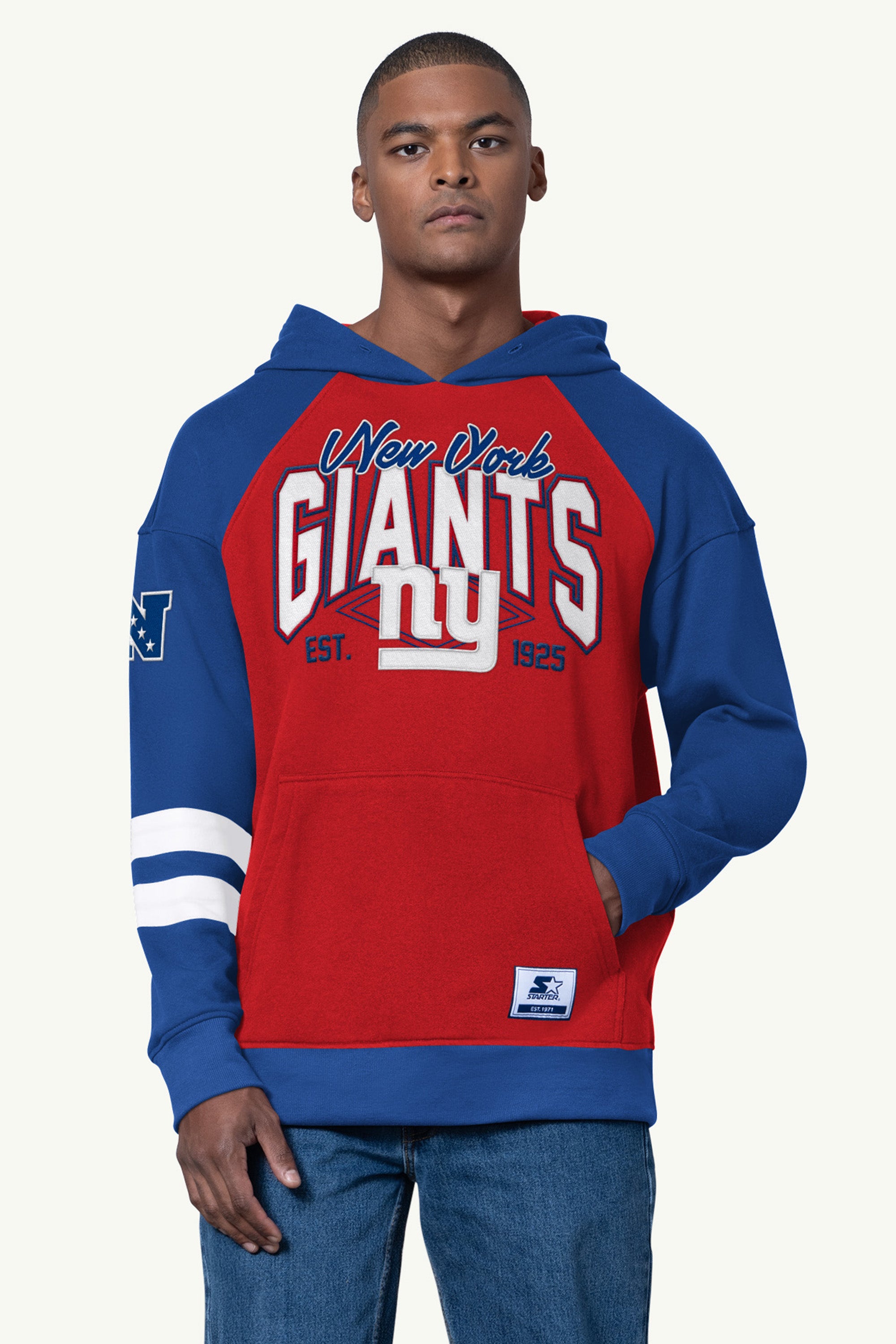 MENS NEW YORK GIANTS INTERCEPTION COLORBLOCK HOODIE View 1 | STARTER CLASSICS