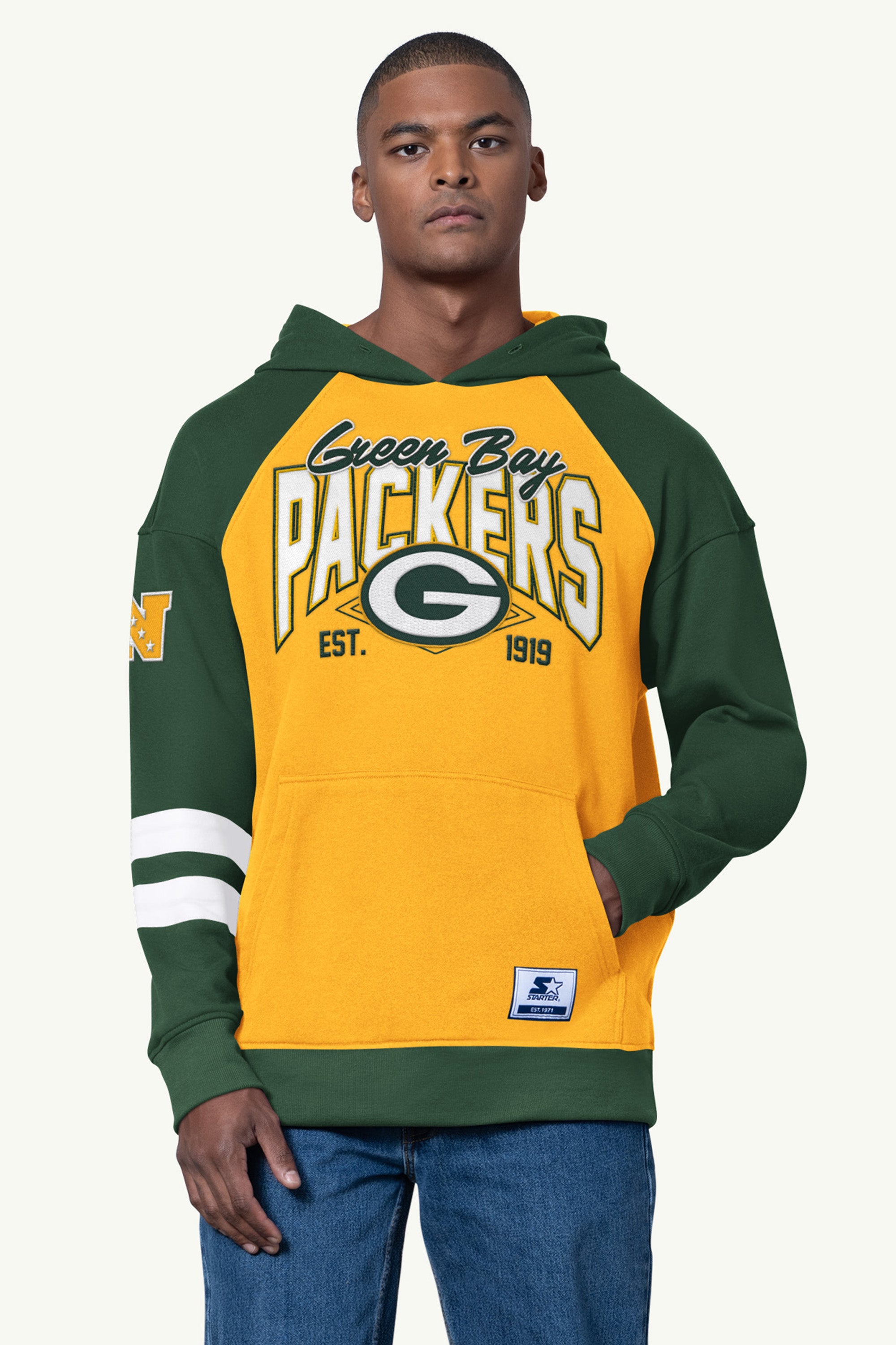 MENS GREEN BAY PACKERS INTERCEPTION COLORBLOCK HOODIE View 1 | Green Bay Packers